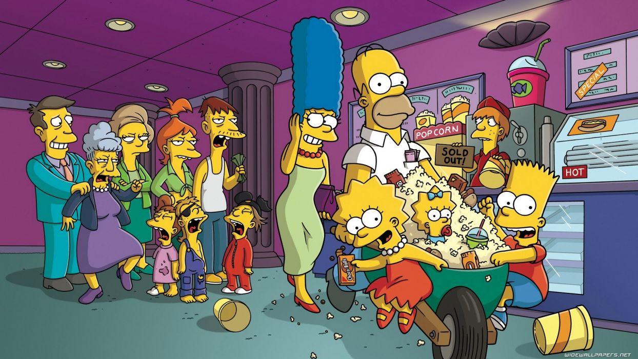 Homer Simpson The Simpsons Bart Simpson Lisa Simpson popcorn Marge