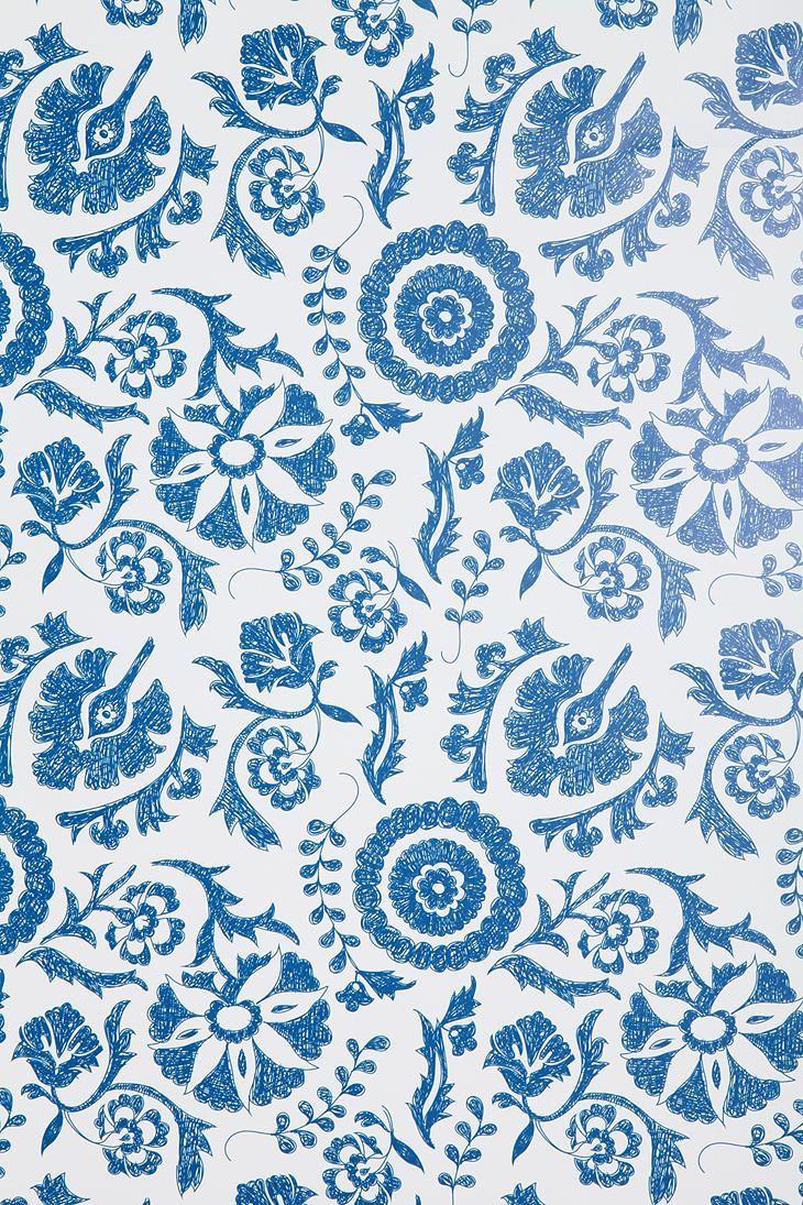 blue and white patterns Sketch Wallpaper #UrbanOutfitters