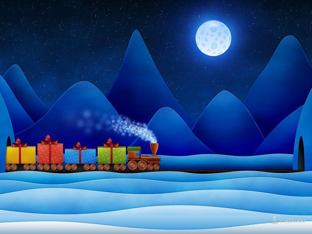 Christmas Train · Desktop wallpaper · Vladstudio