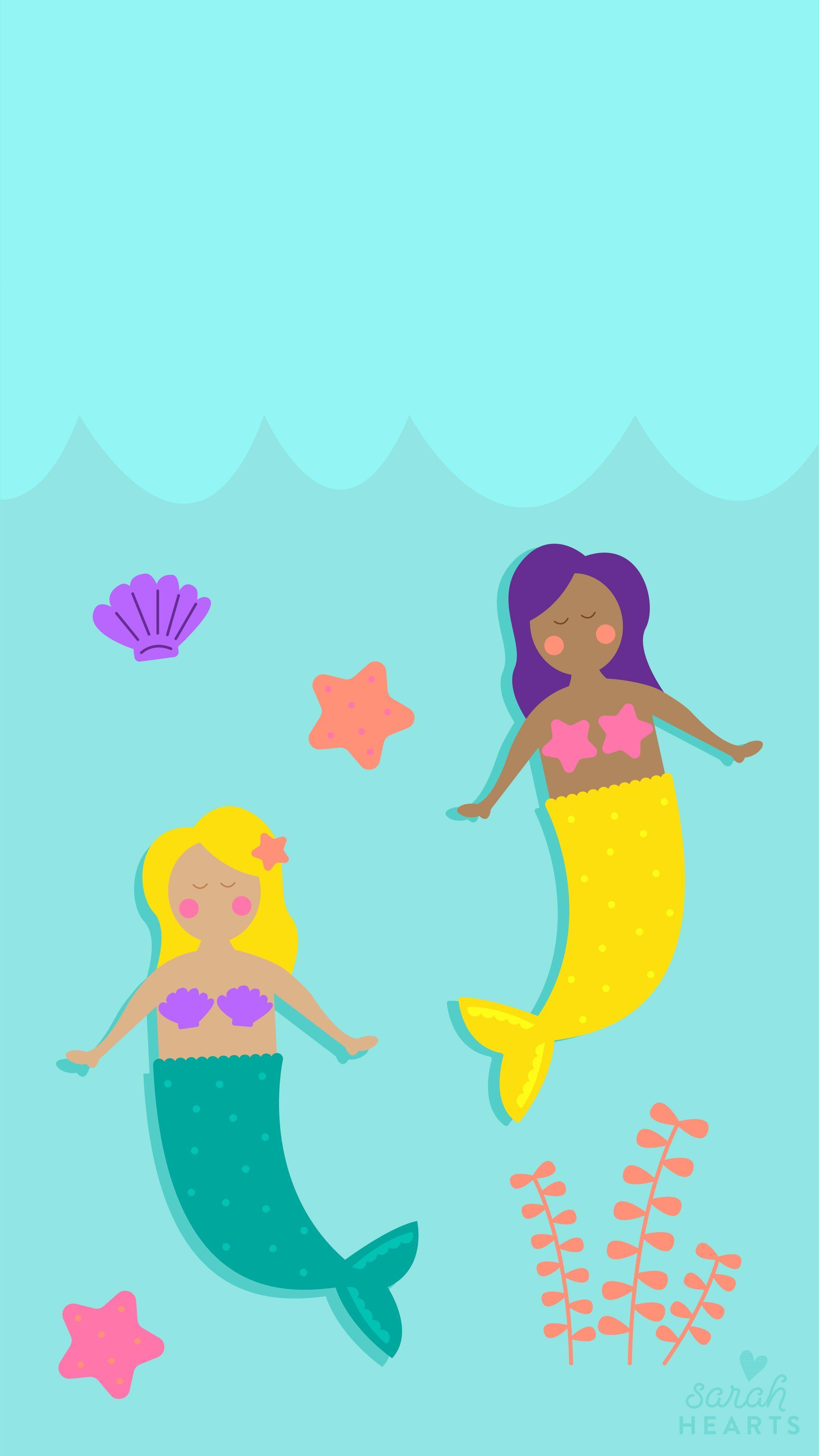 July 2017 Mermaid Calendar Wallpaper. A Kayde. Mermaid