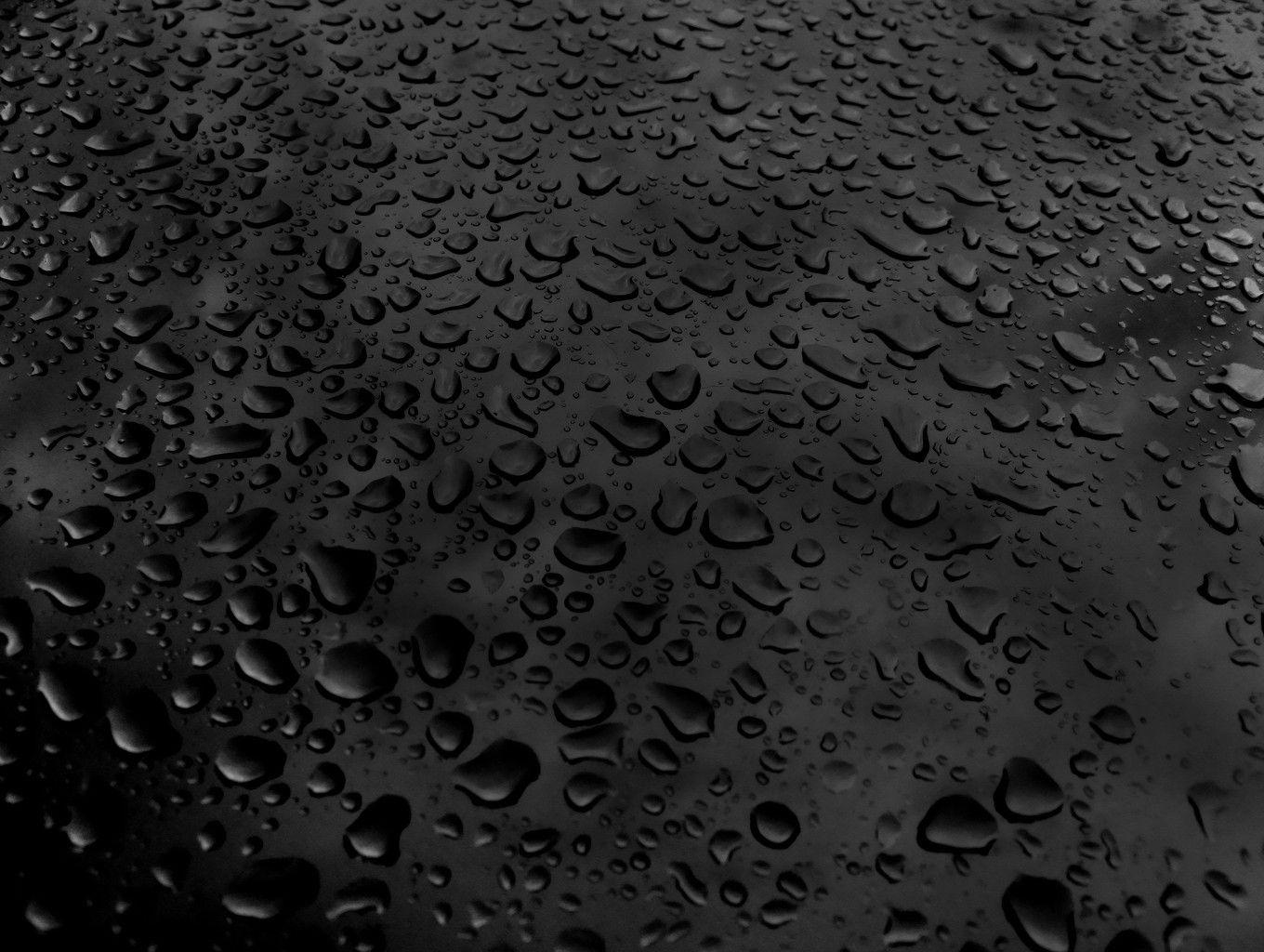 Black In Black: Raining Water Droplets Wallpaper