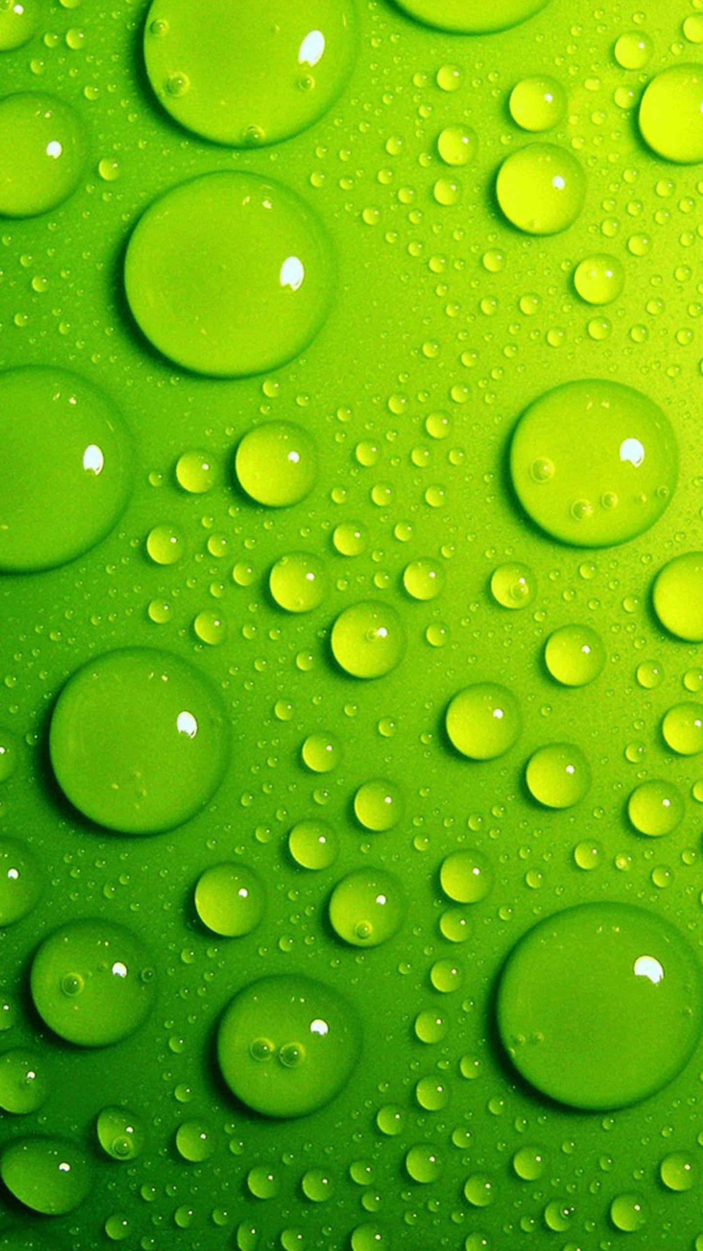 Green Water Drops Galaxy S6 Wallpaper (1440x2560)