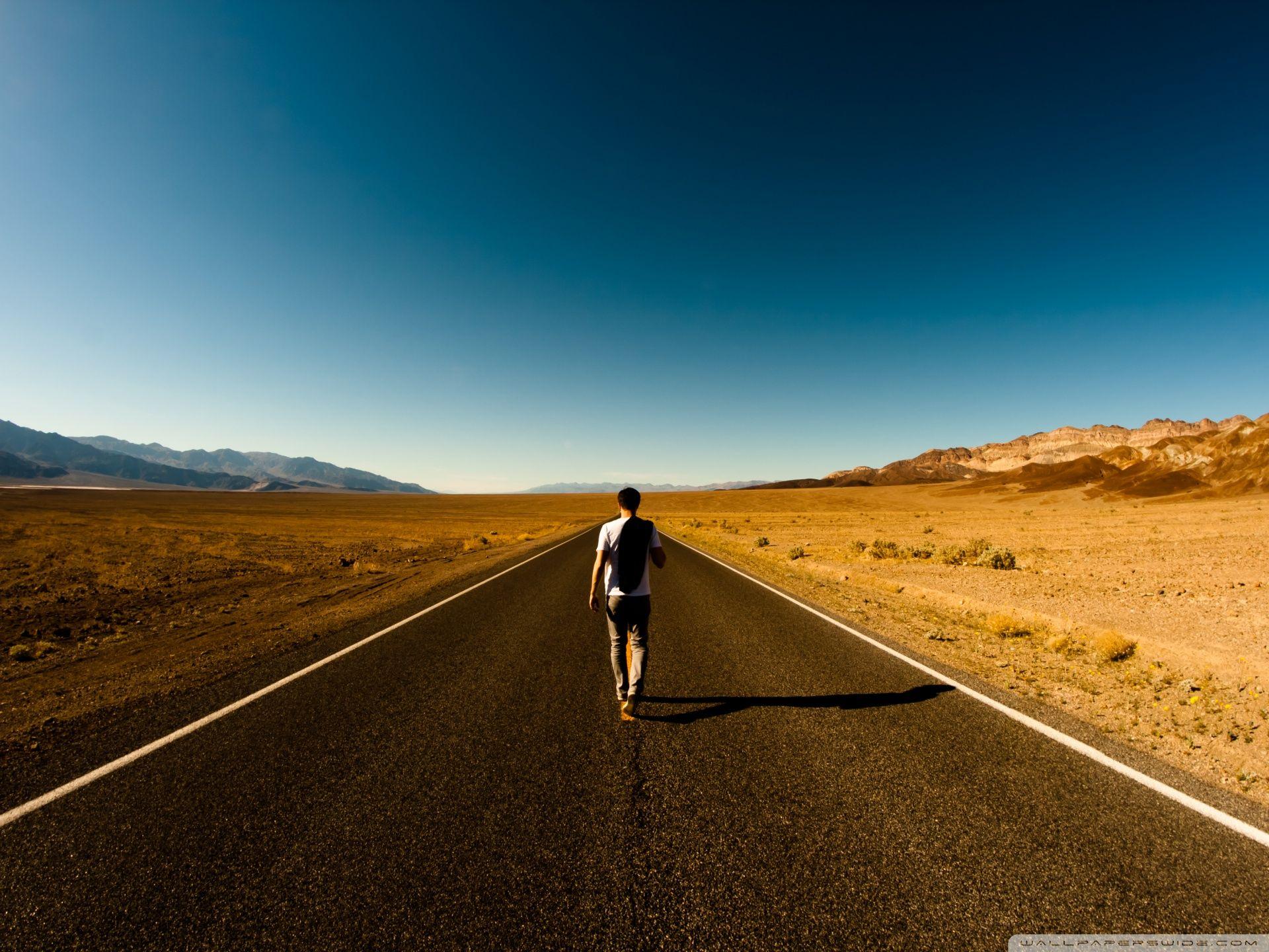 Man On The Road ❤ 4K HD Desktop Wallpaper for • Dual Monitor