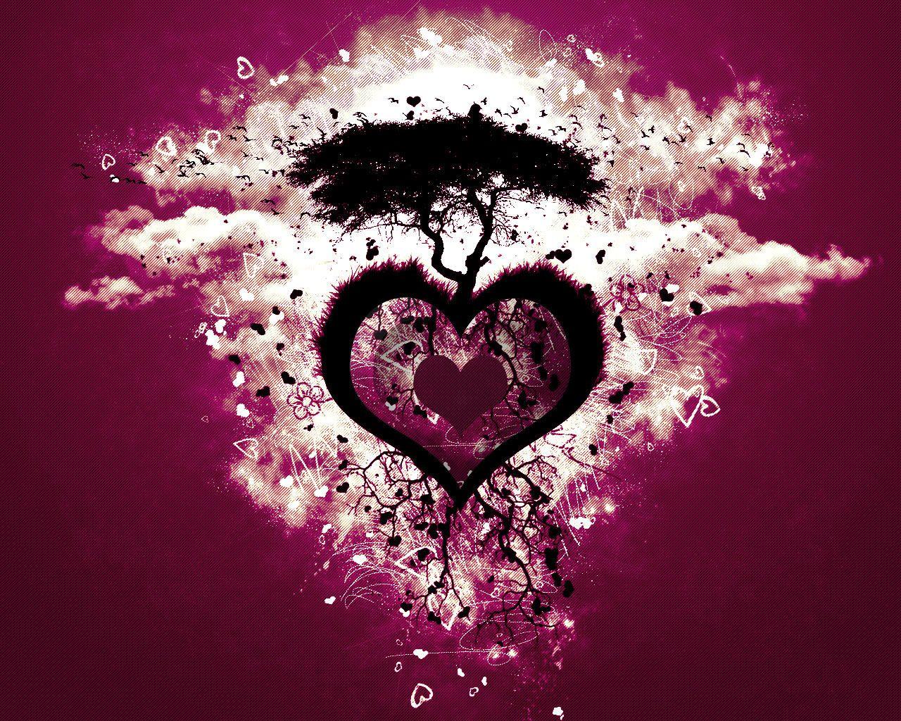 Heart Love Tree, High Definition, High Quality, Widescreen