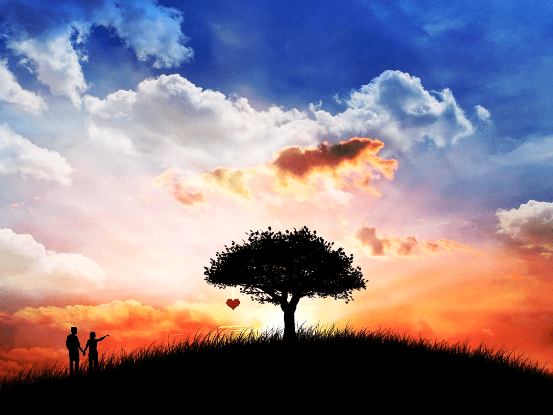 Love Tree on Cloudy Day HD Wallpaper. Background Imagex1440