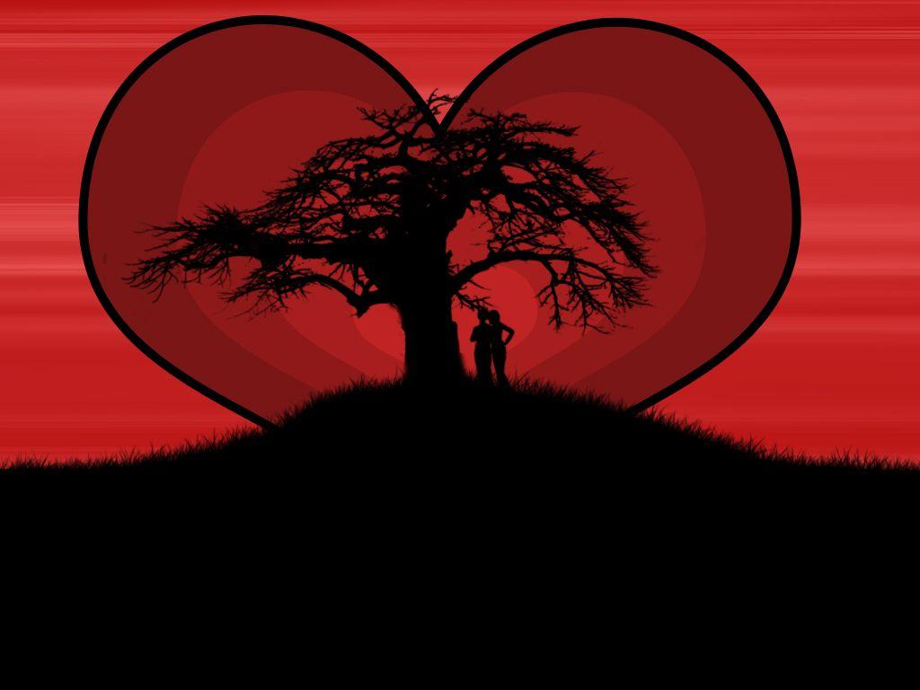 Lovers at Love Tree Wallpaper