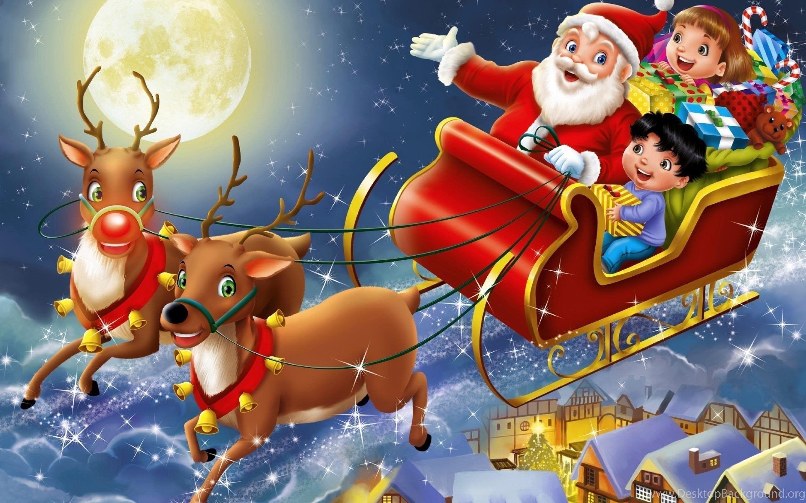 Santa Sleigh Wallpaper Wallpaper