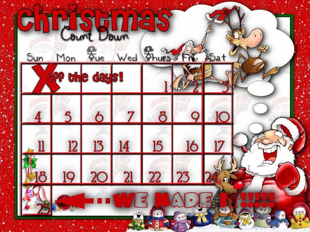 Free New Image. Christmas Countdown Funny Calendar For Kids