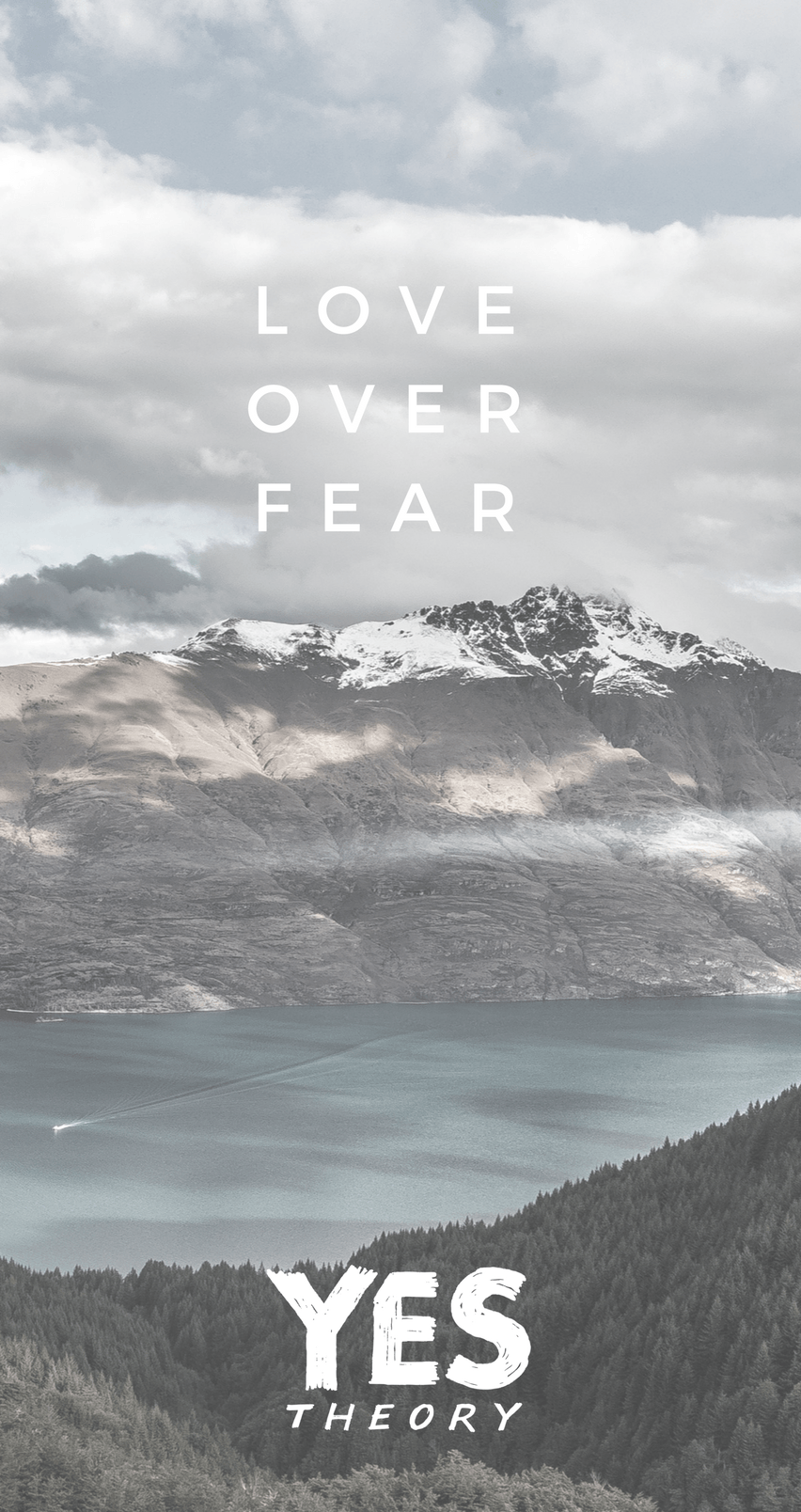 Yes Theory “Love Over Fear” Phone Wallpaper. iPhone wallpaper quotes love, Phone wallpaper quotes, Wallpaper quotes