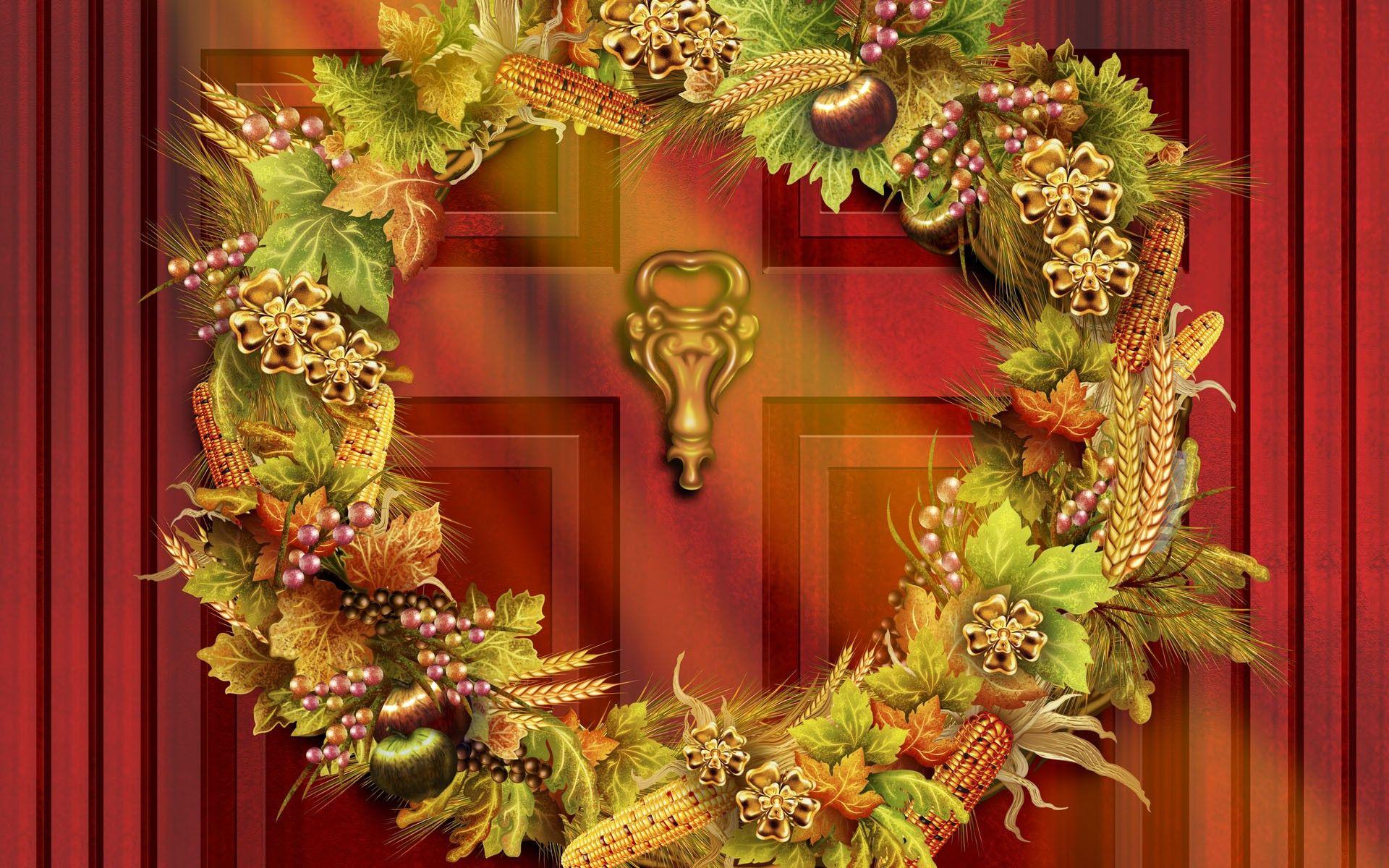 Christmas Wreath On Door Wallpaper, PC, Lap Christmas Wreath