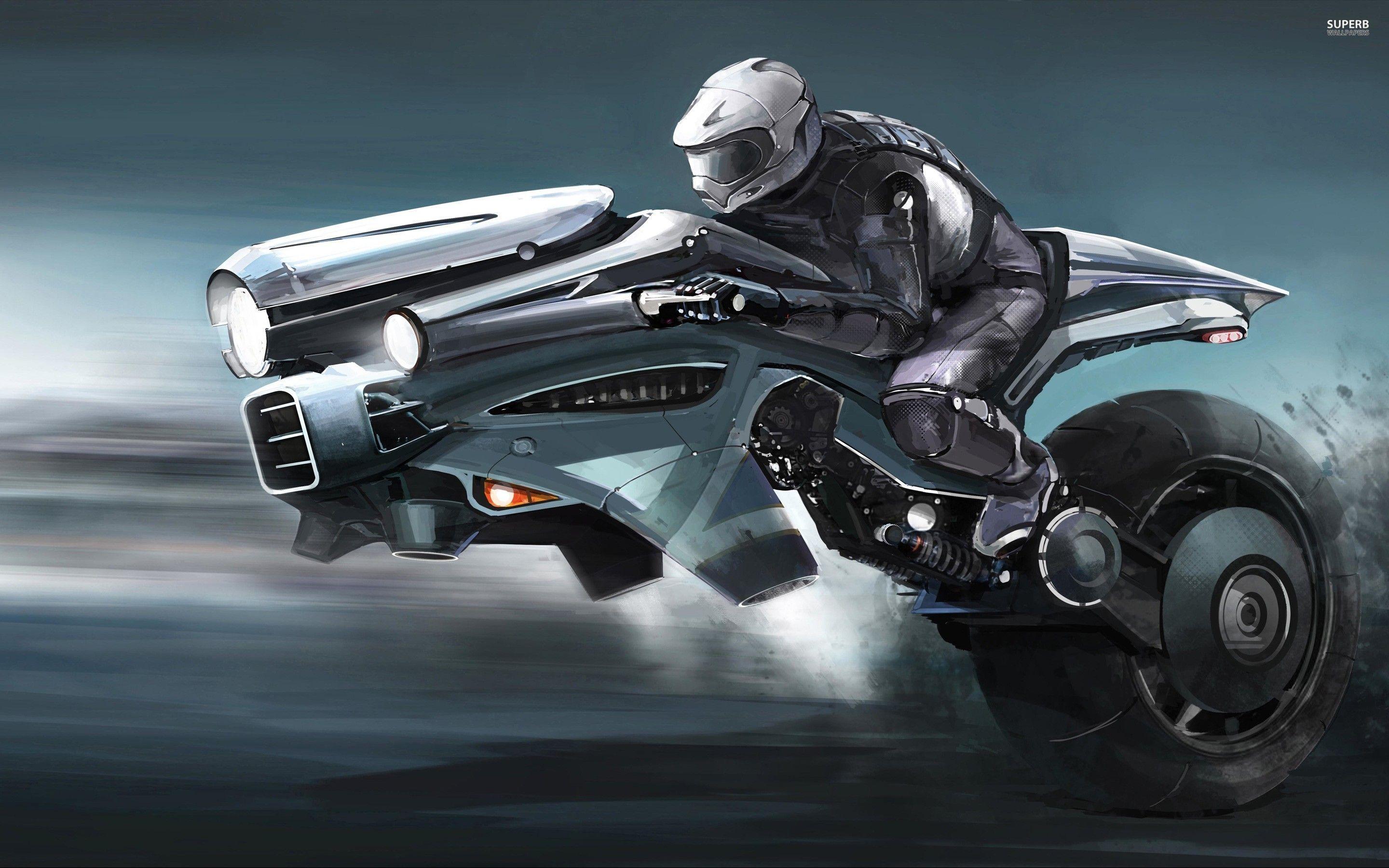 Future Flying Motorcycles Riding the futuristic bike. Bike s