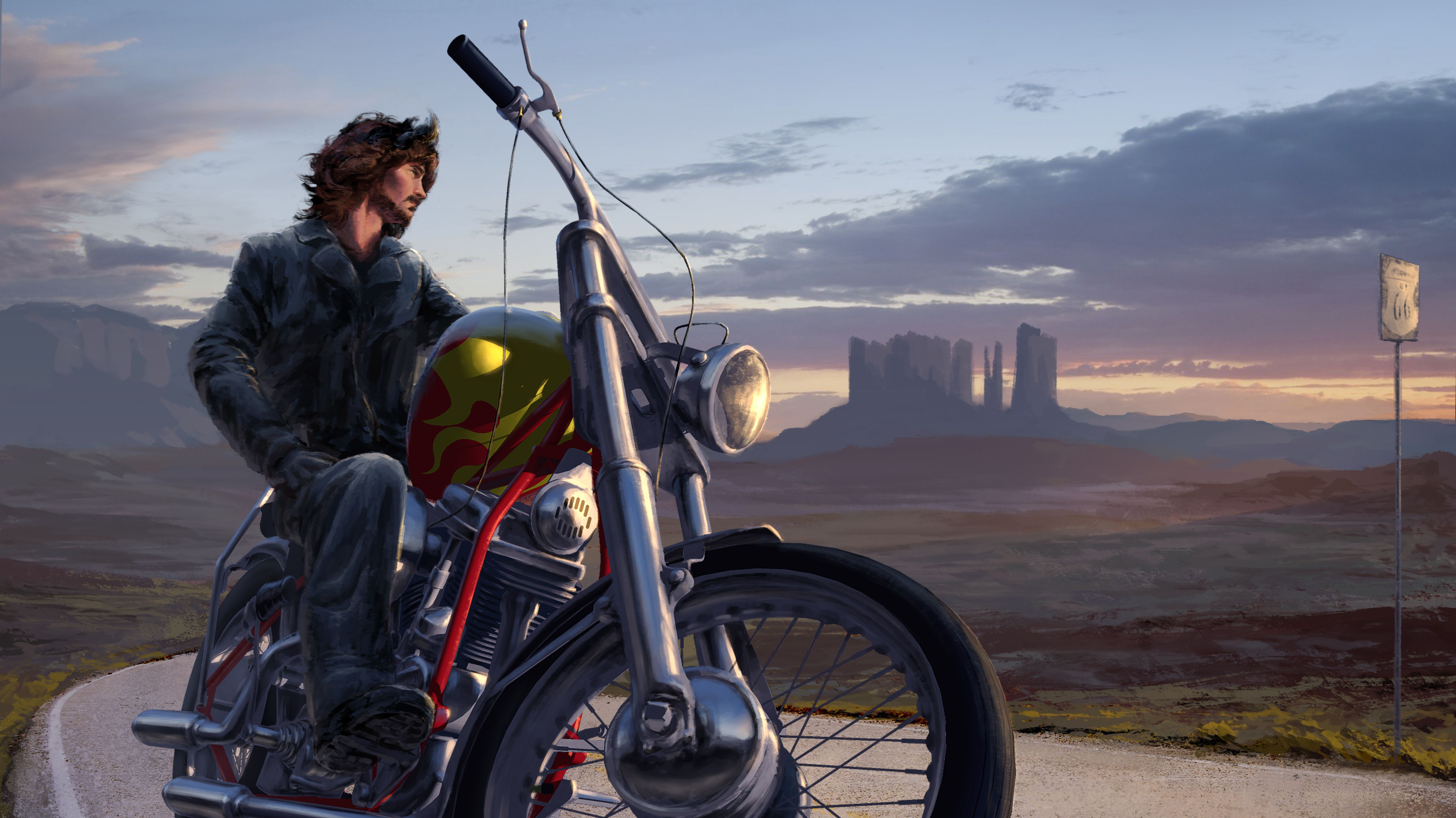 Bike Rider Digital Art 5k, HD Artist, 4k Wallpaper, Image