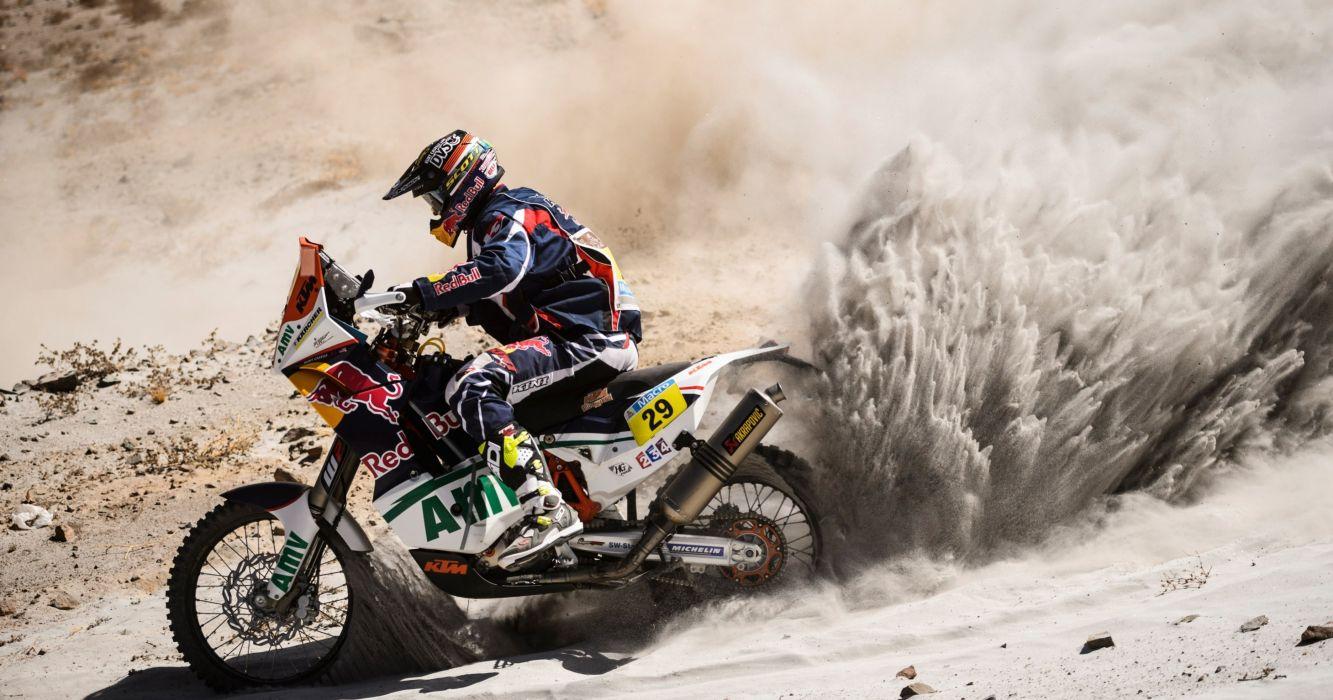 Motorcycle rider two wheels Dakar Sand Sport Red Bull wallpaper
