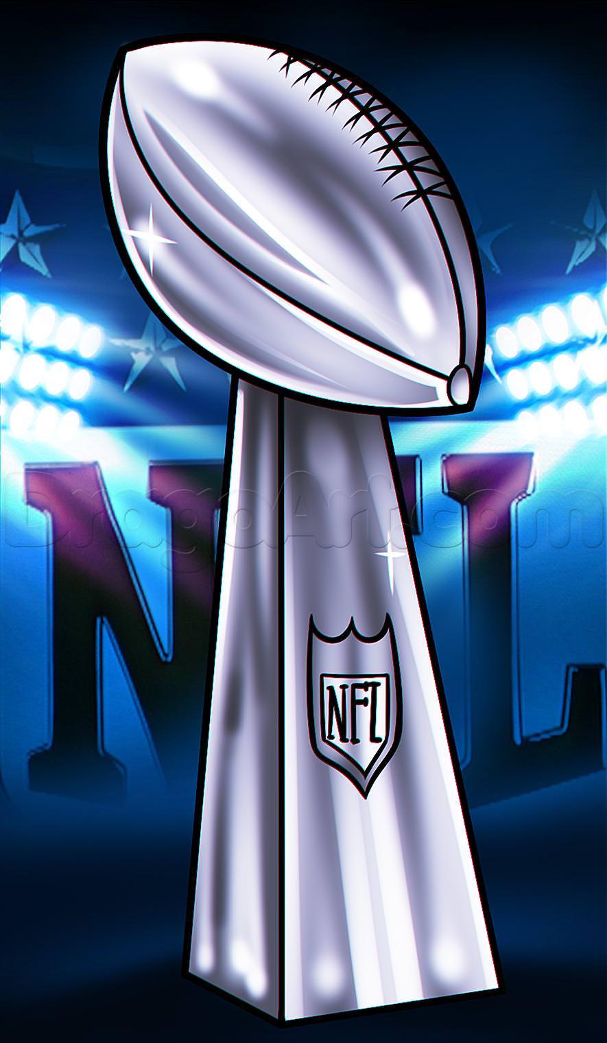 Super Bowl Drawing Lesson, Vince Lombardi Trophy, Step
