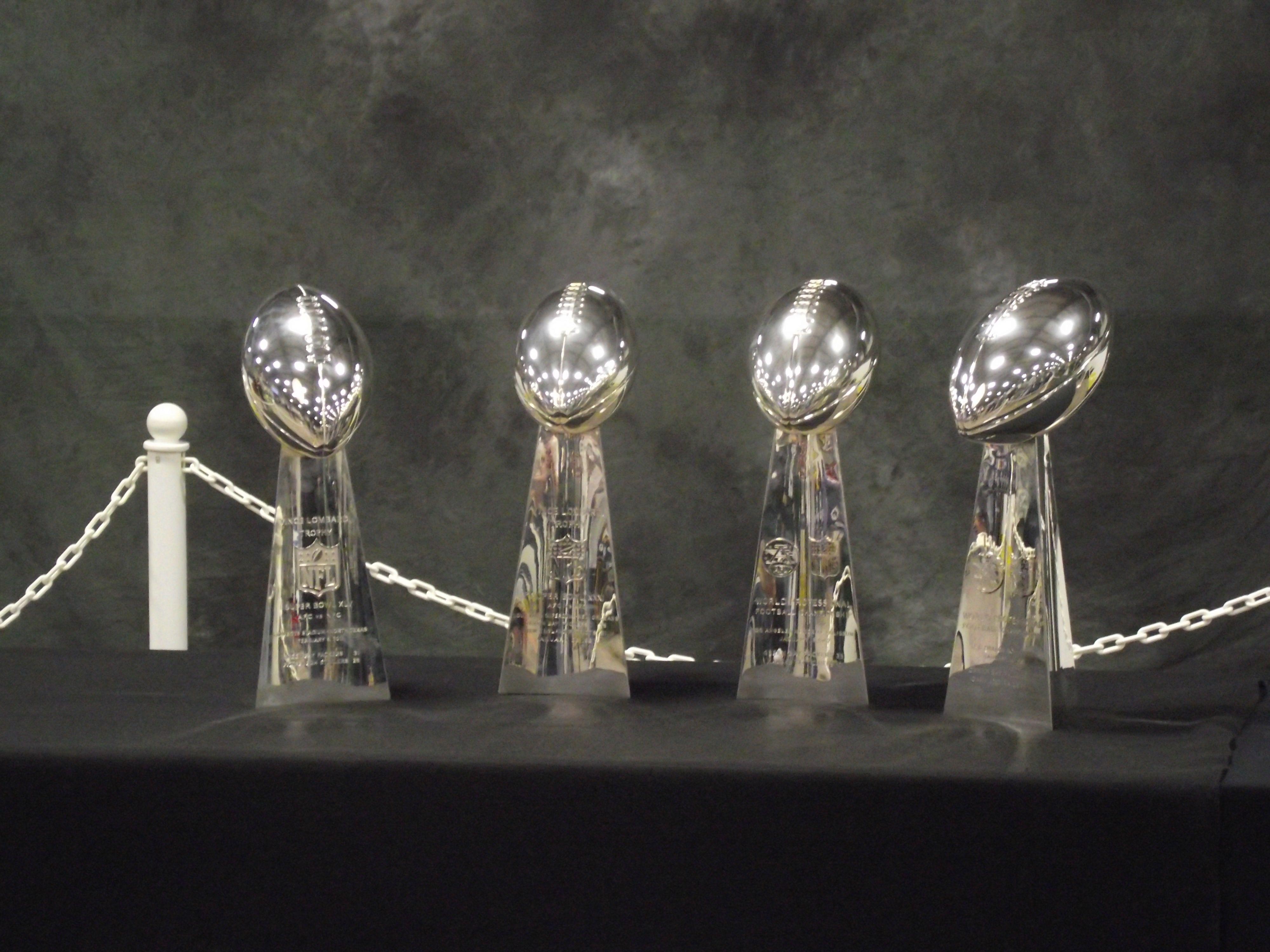 The Green Bay Packers Four Super Bowl Trophies. Green Bay Packers