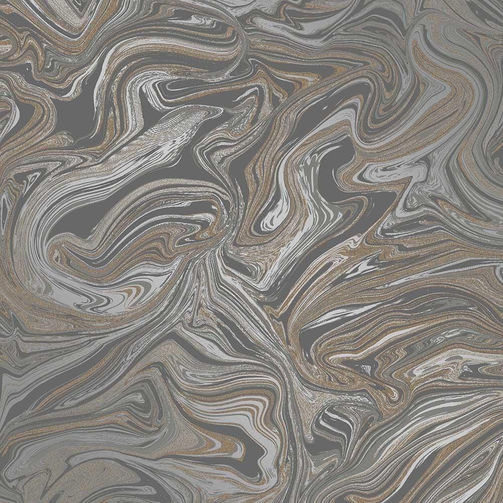 Henderson Interiors Prosecco Sparkle Marble Wallpaper Copper