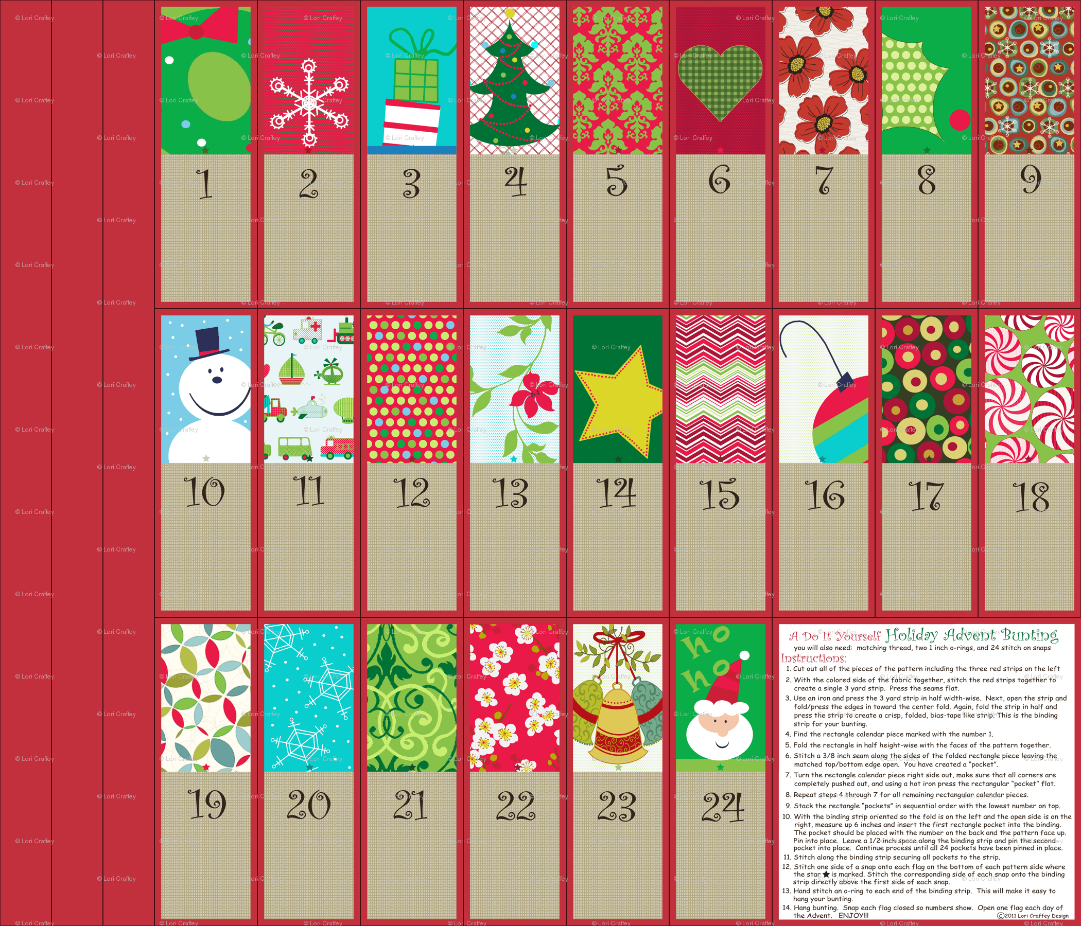 A Holiday Advent Calendar Bunting wallpaper