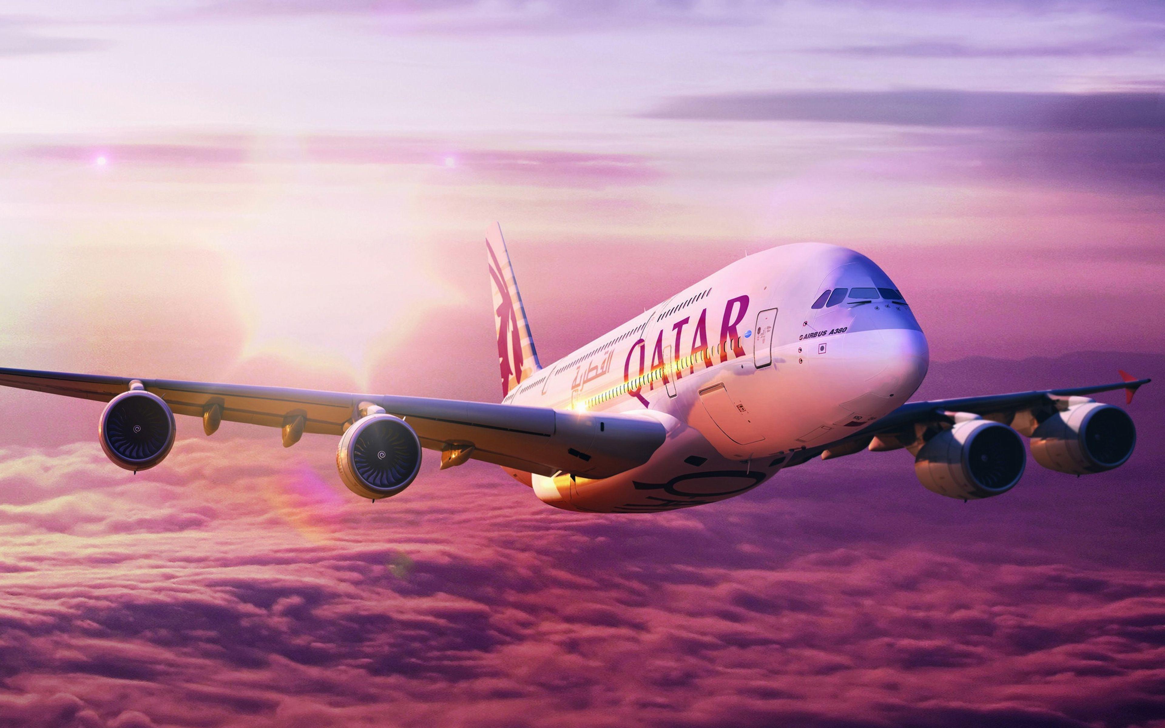 Download wallpaper Airbus A 4k, Qatar Airways, passenger plane