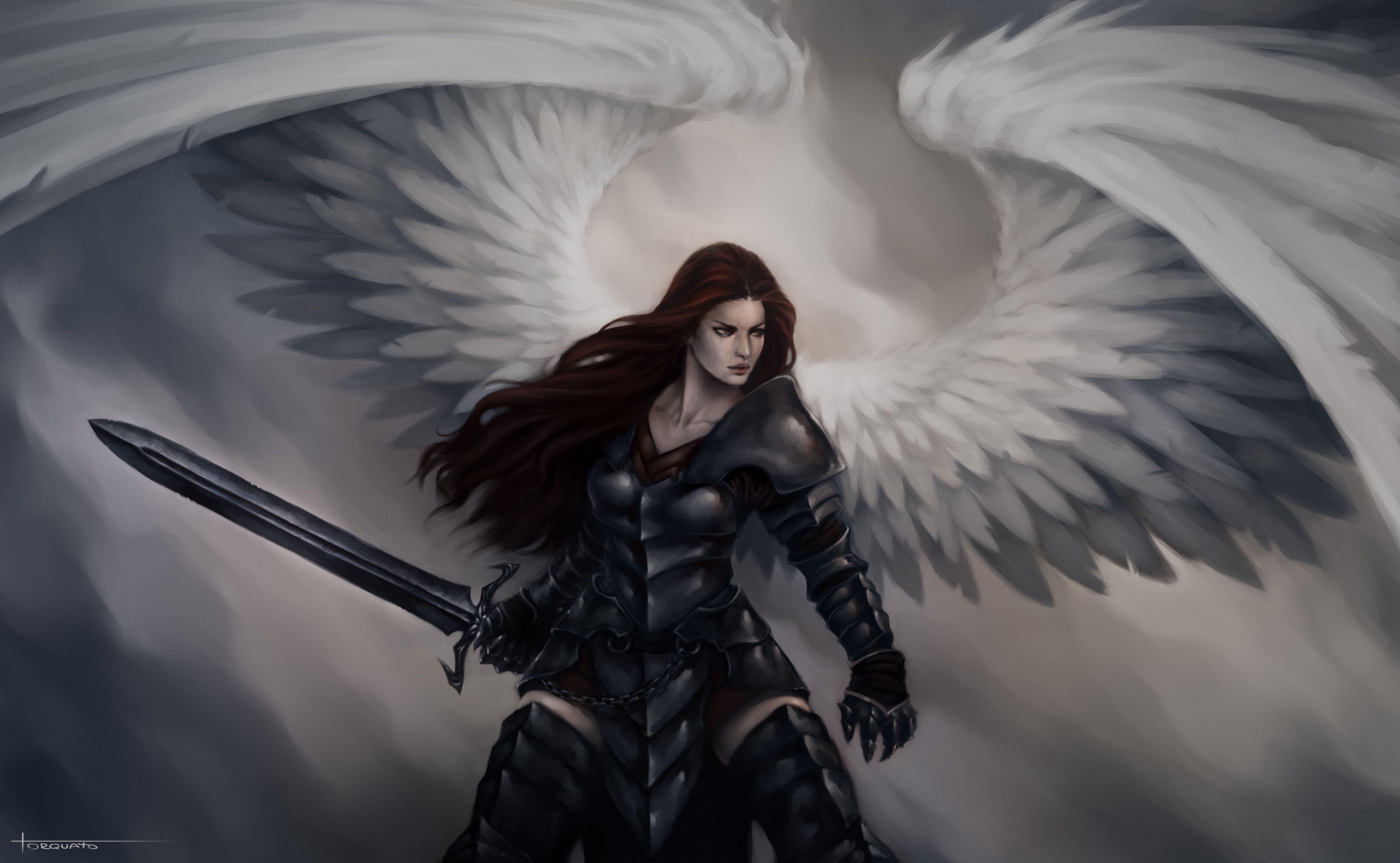 Angel Warrior 5k Retina Ultra HD Wallpaper. Background Image