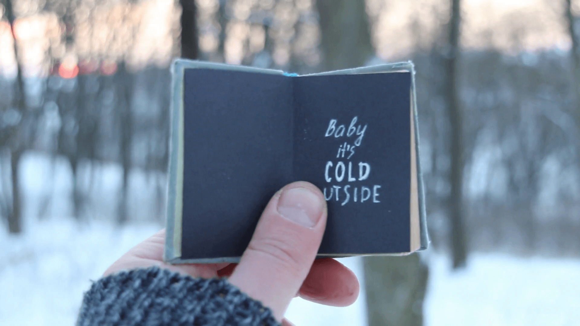 Baby its cold outside. Book and Hand written Winter holiday