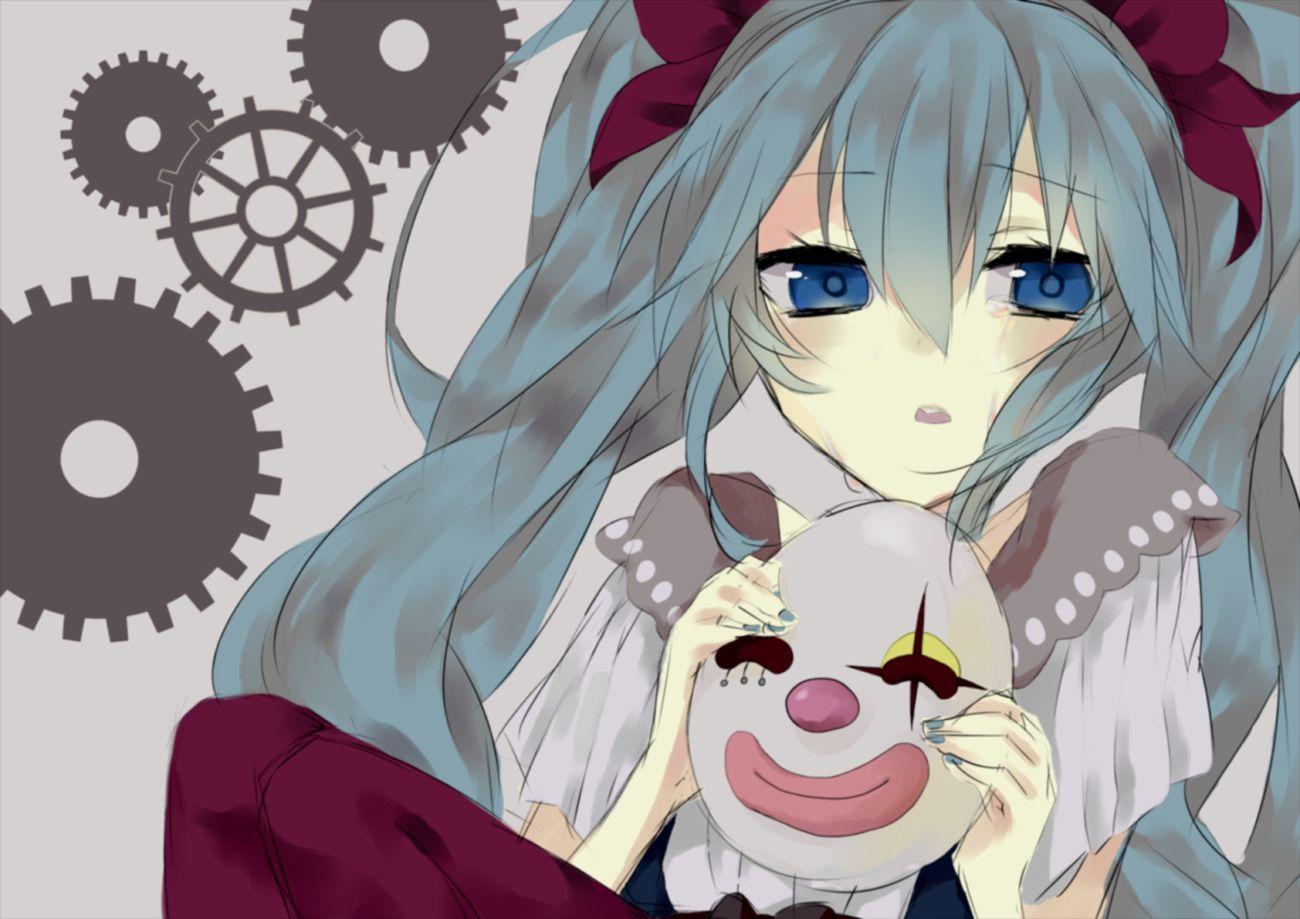 Karakuri Pierrot клоун. Хатсуне Мику клоун. Pierrot Vocaloid. Hatsune Miku Karakuri Pierrot.