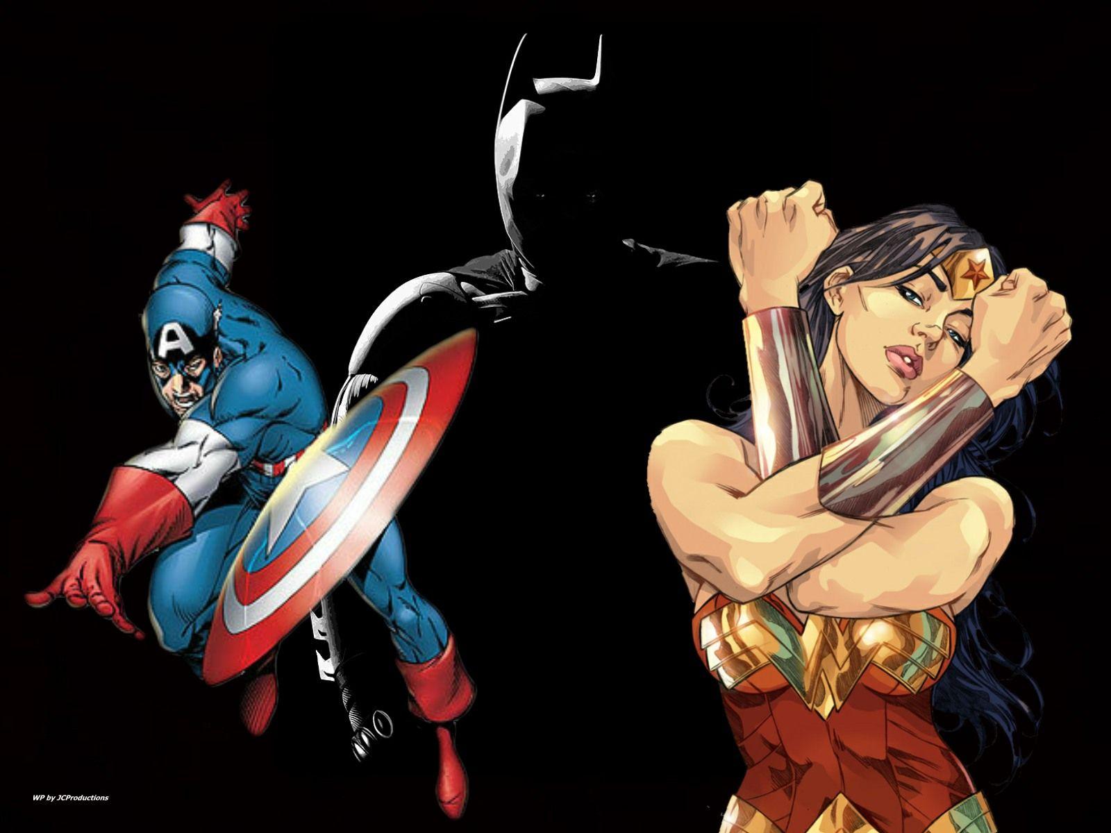 DC Comics image Wonder Woman, Batman and Captain America HD fond d