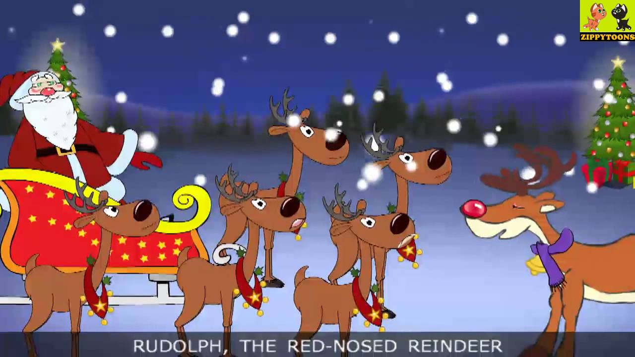Rudolph The Red Nosed Reindeer. Christmas Songs With Lyrics