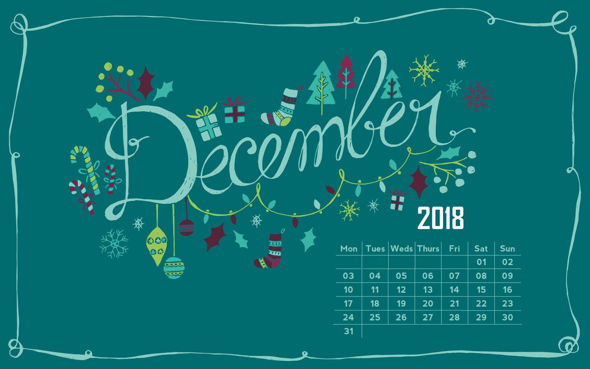 December 2018 Calendar Wallpaper
