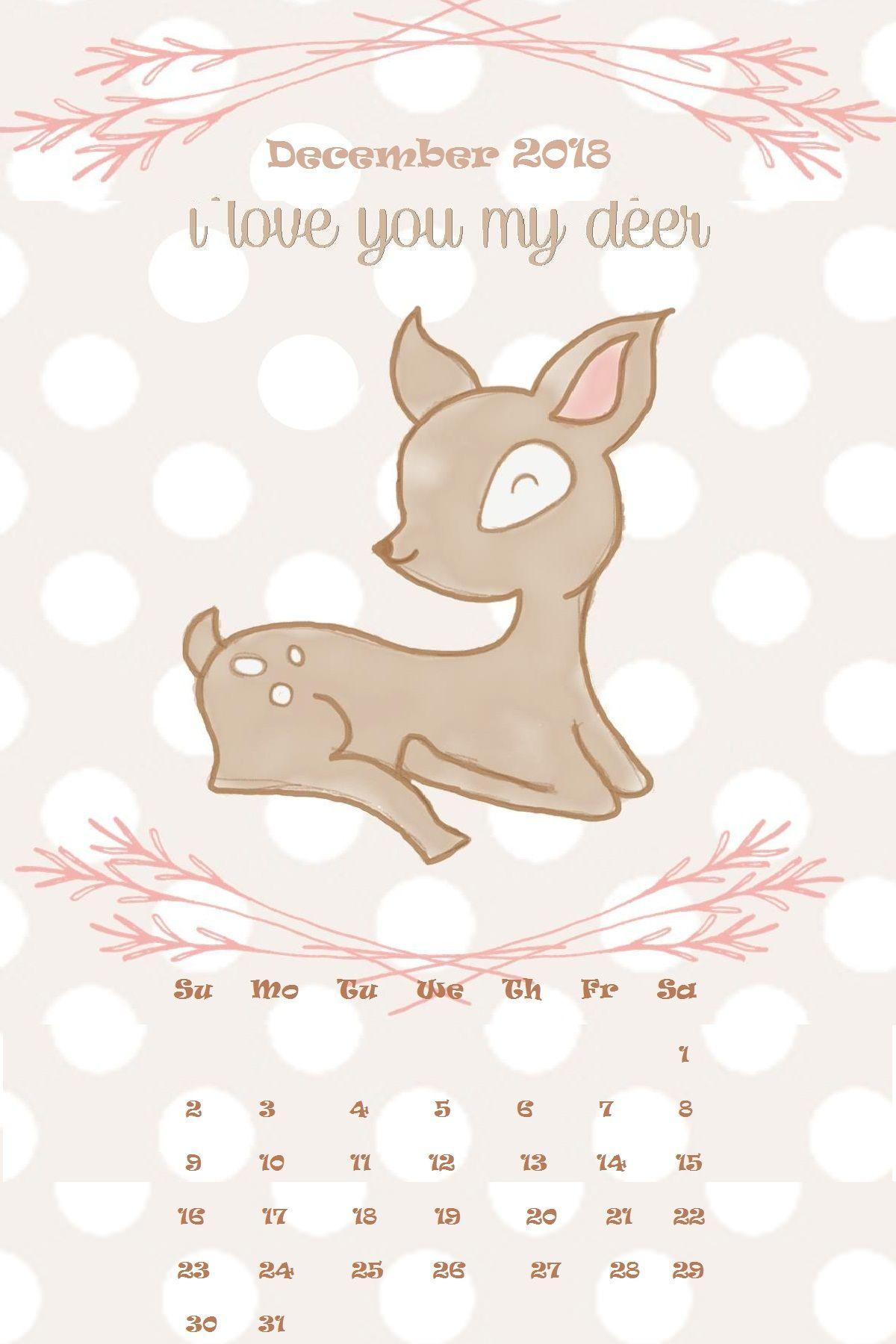 December 2018 iPhone Calendar Wallpaper