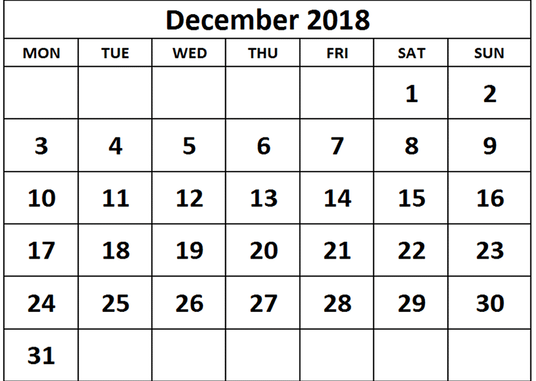 Cute December 2018 Calendar Wallpaper. Free Printable 2018 Calendar