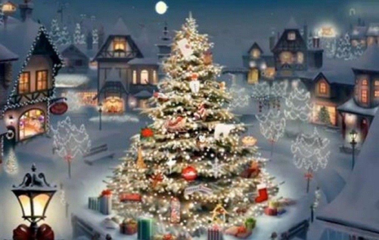 Winter: Happy Christmas Tree Snow Winter HD Wallpaper For Pc for HD