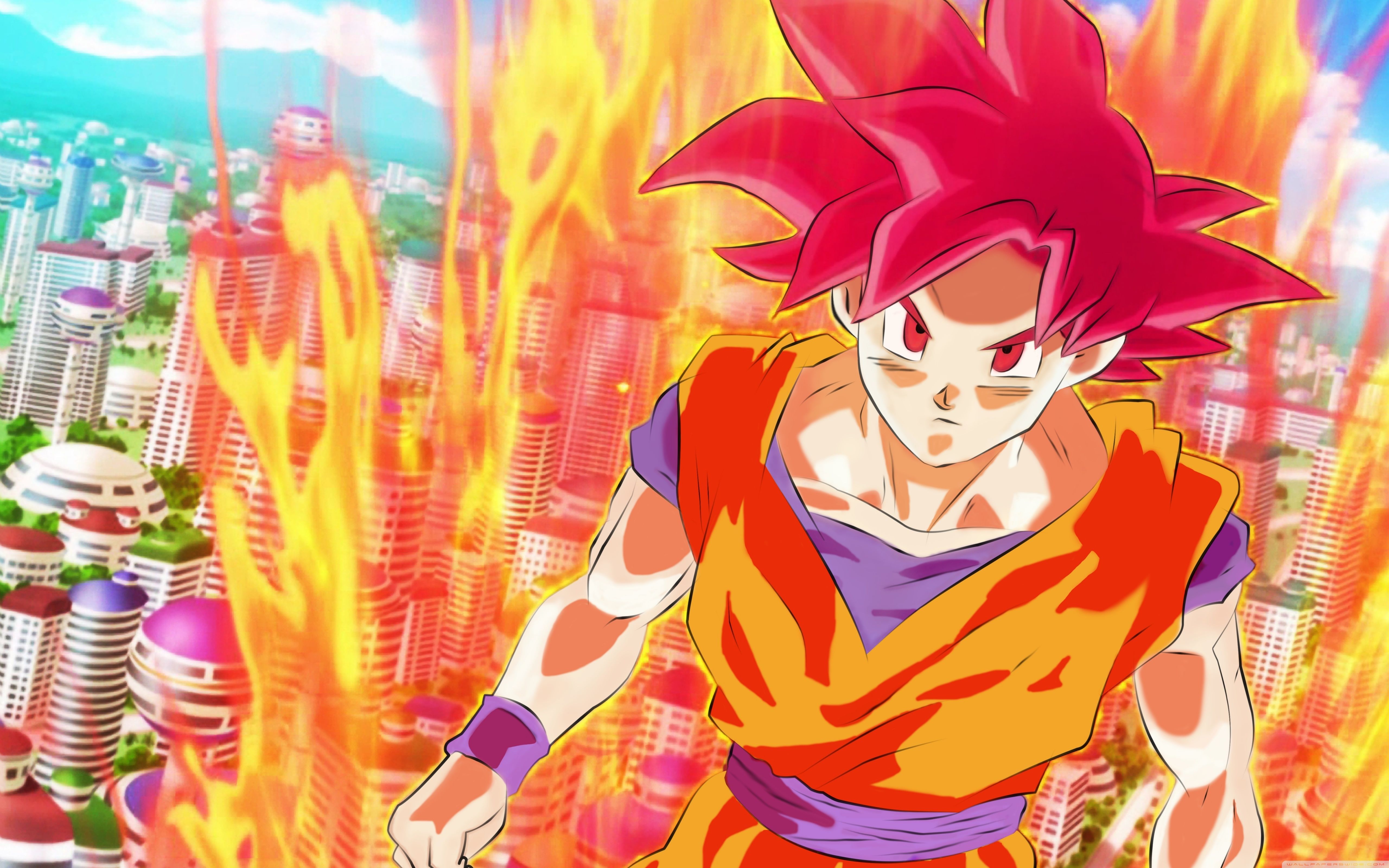 Goku Super Saiyan God ❤ 4K HD Desktop Wallpaper for • Dual Monitor