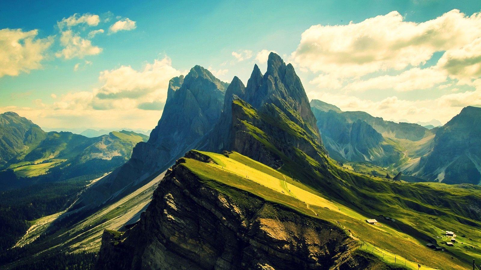 mountain dolomites mountains wallpaper and background