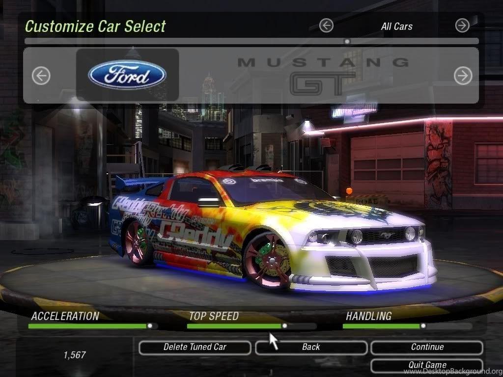 Click To See World: Need For Speed Underground 2 Mustang Desktop