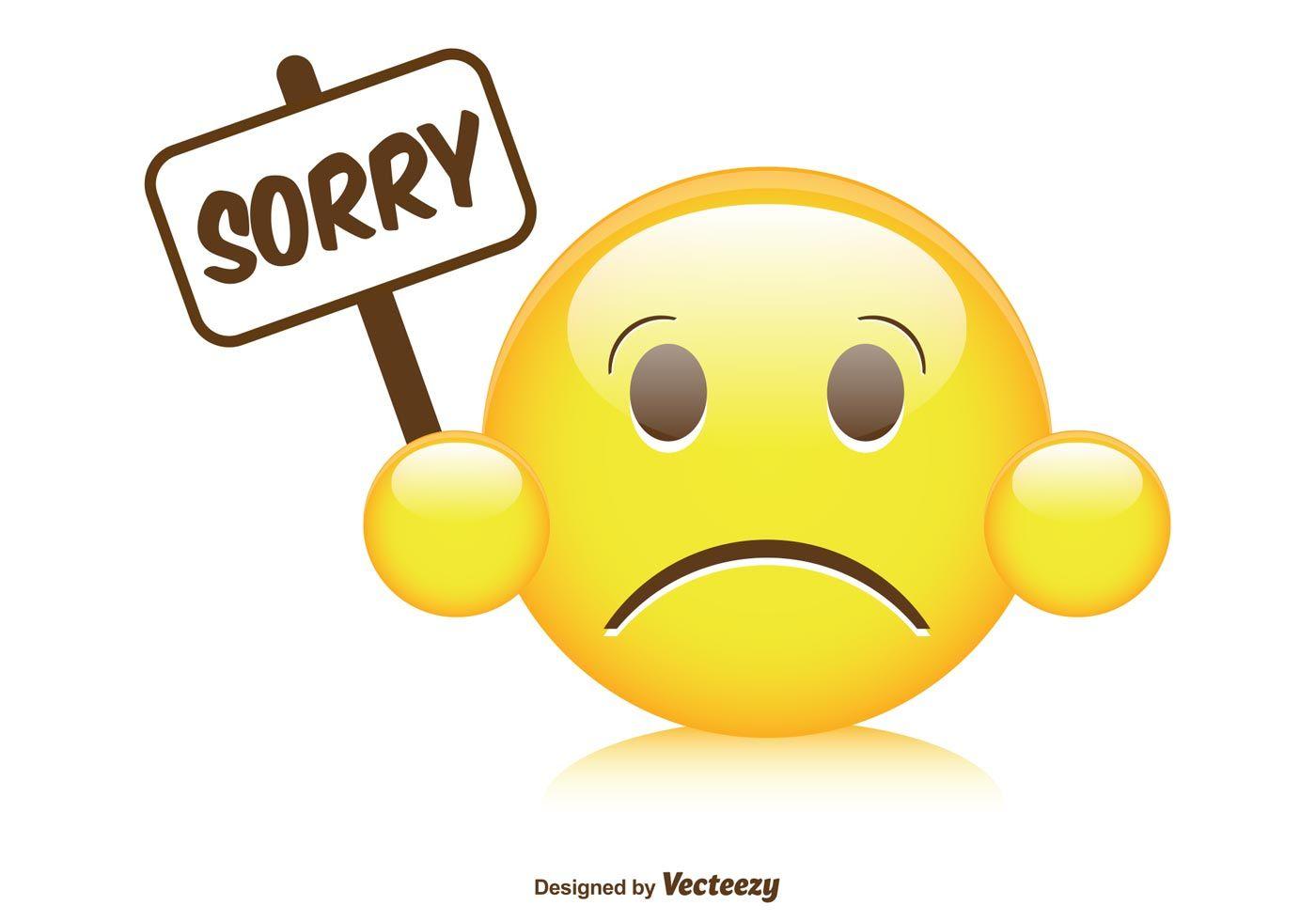 Cute Sorry Smiley Illustration Free Vector Art, Stock