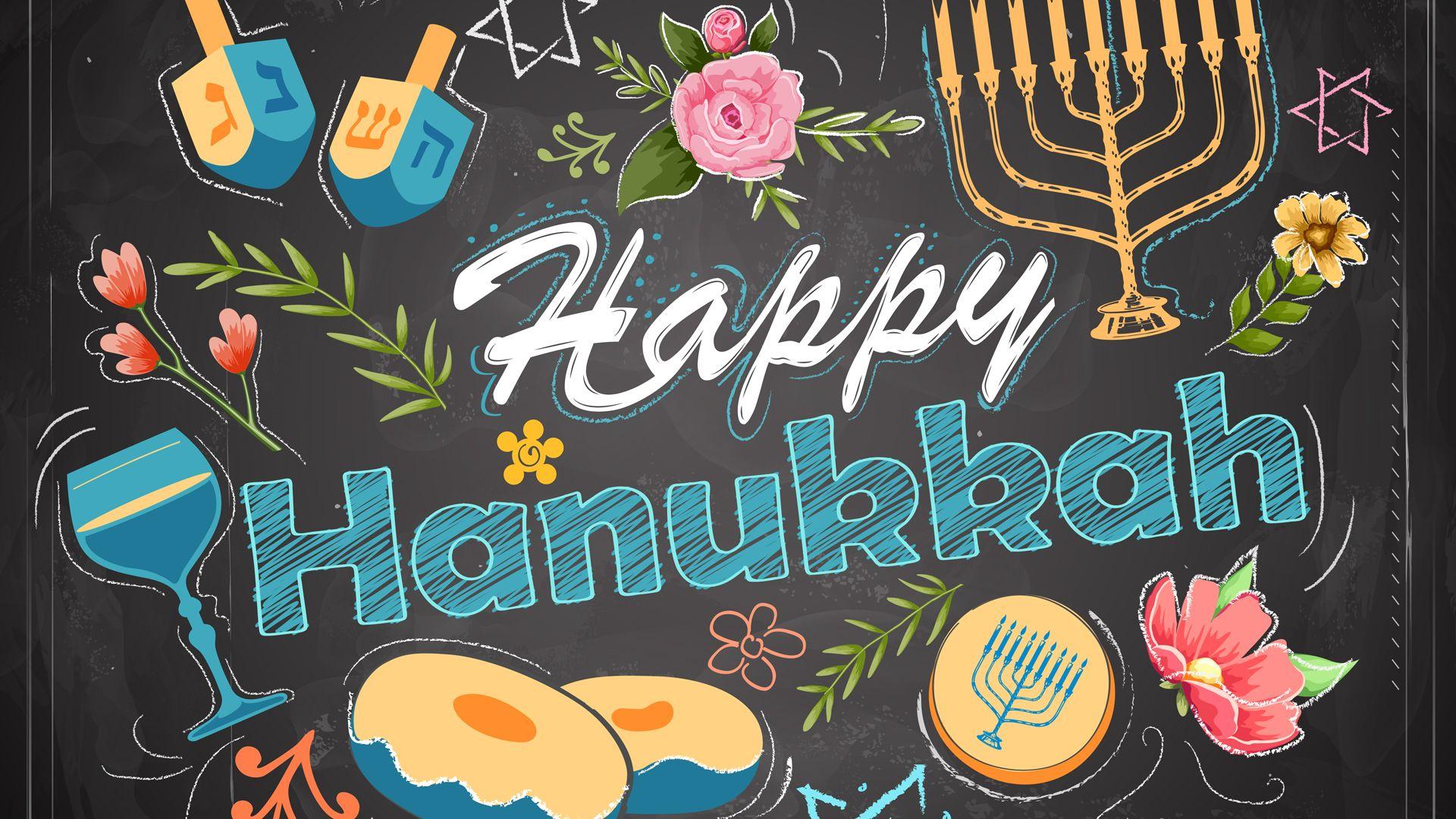 Happy Hanukkah, Jewish holiday background