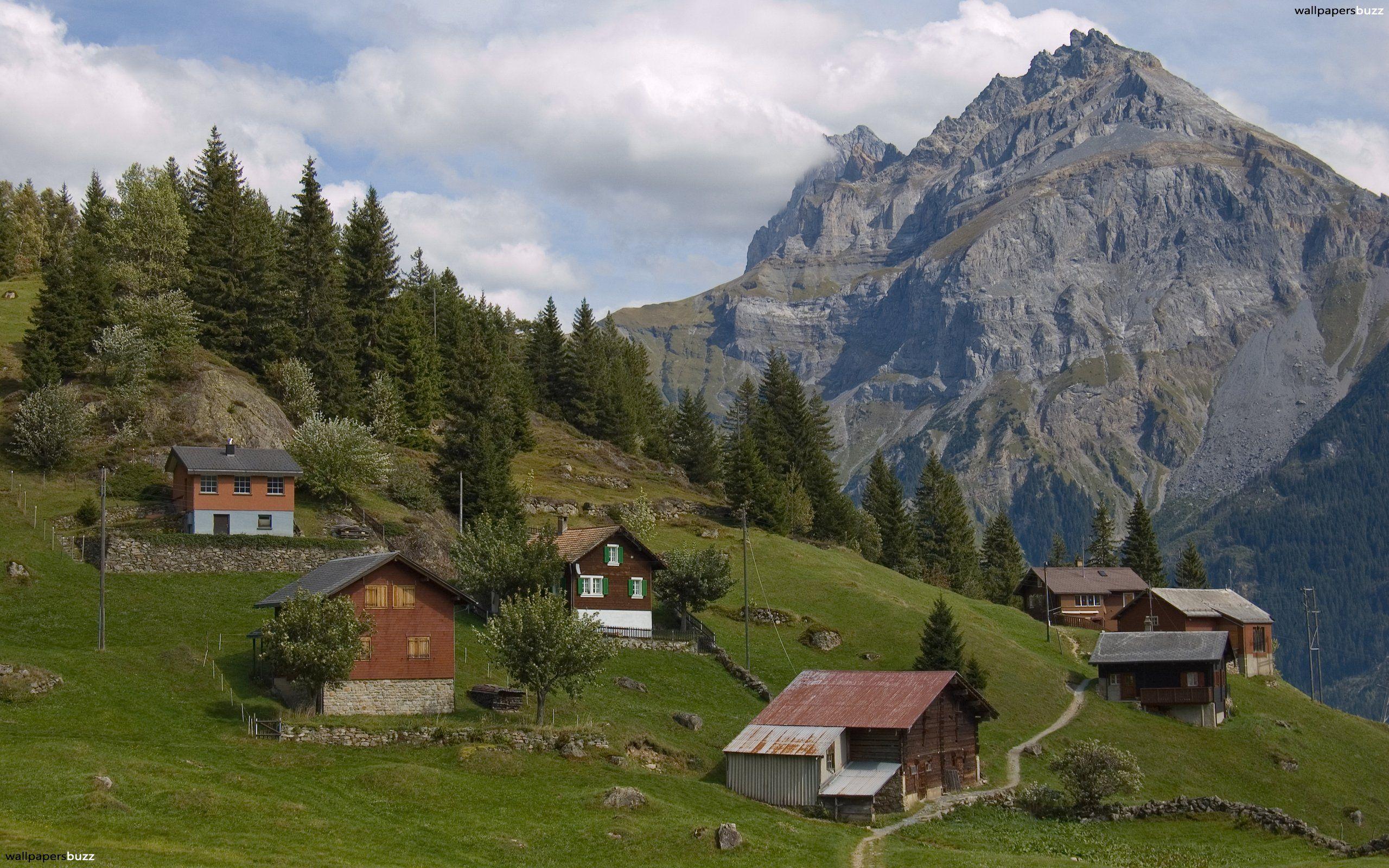 Swiss village HD Wallpaper