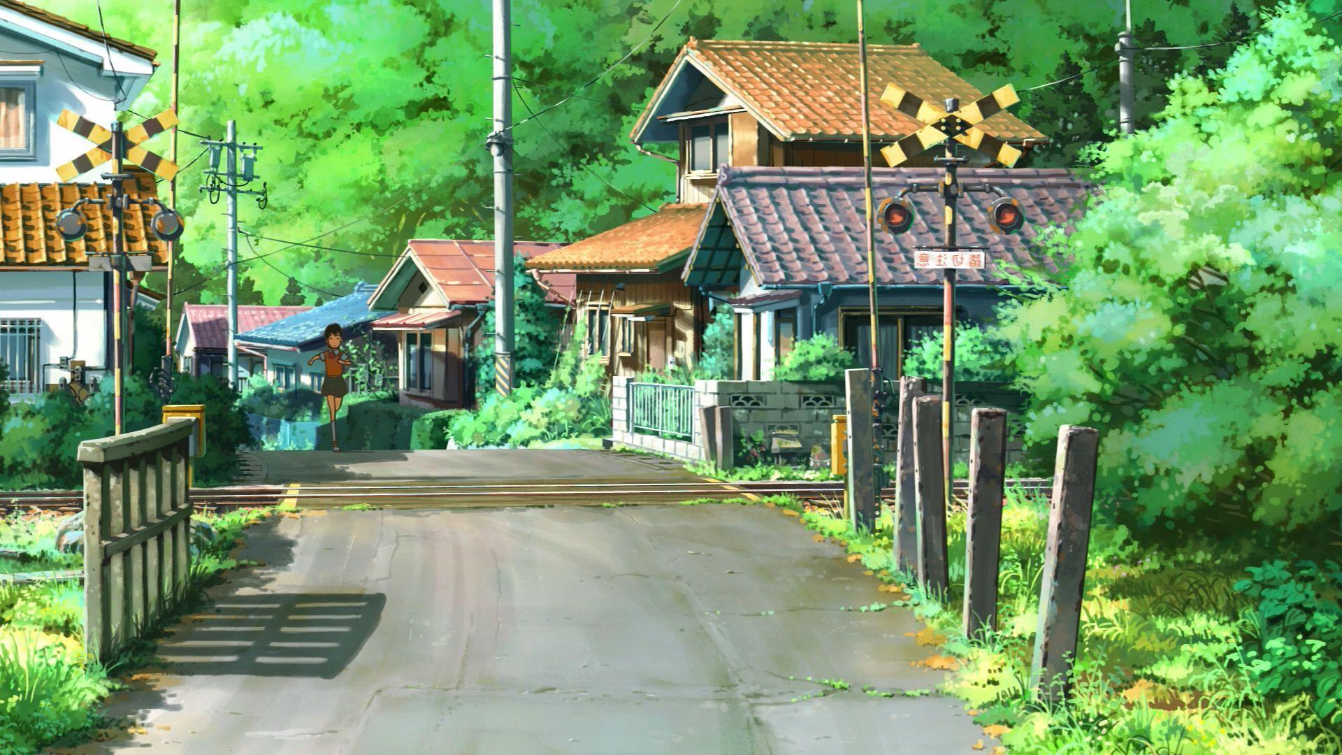 Japanese Anime Town Landscape Wallpapers - Wallpaper Cave