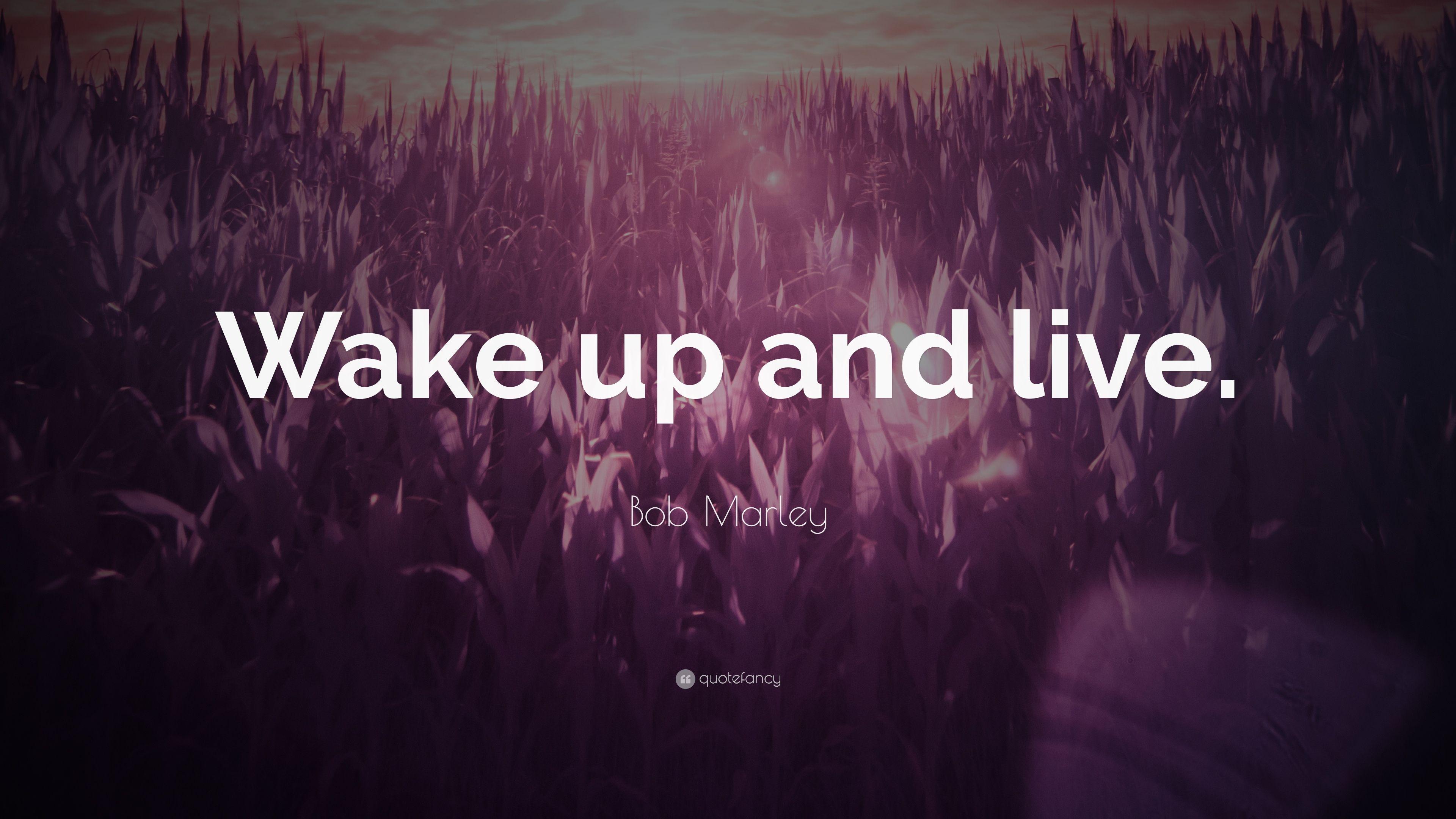 Bob Marley Quote: “Wake up and live.” (23 wallpaper)