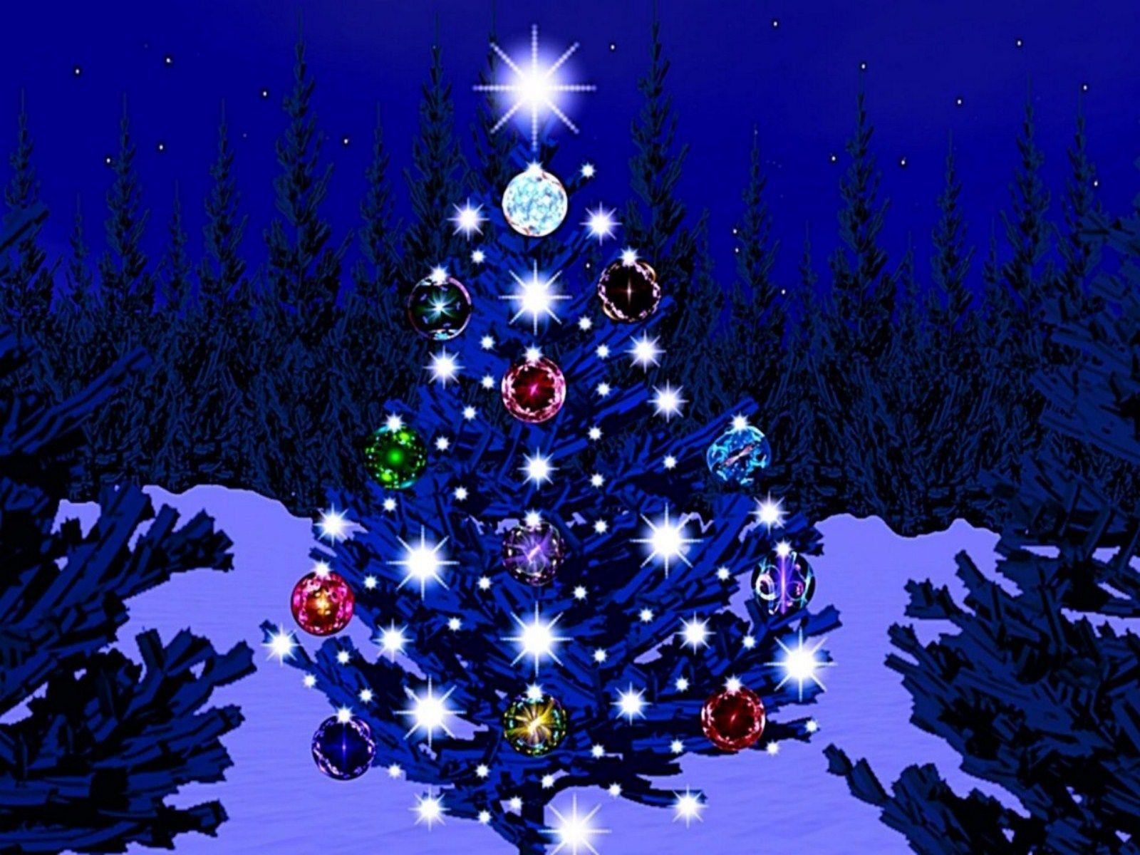 Christmas Lights Wallpaper.. Blue Christmas Tree Lights