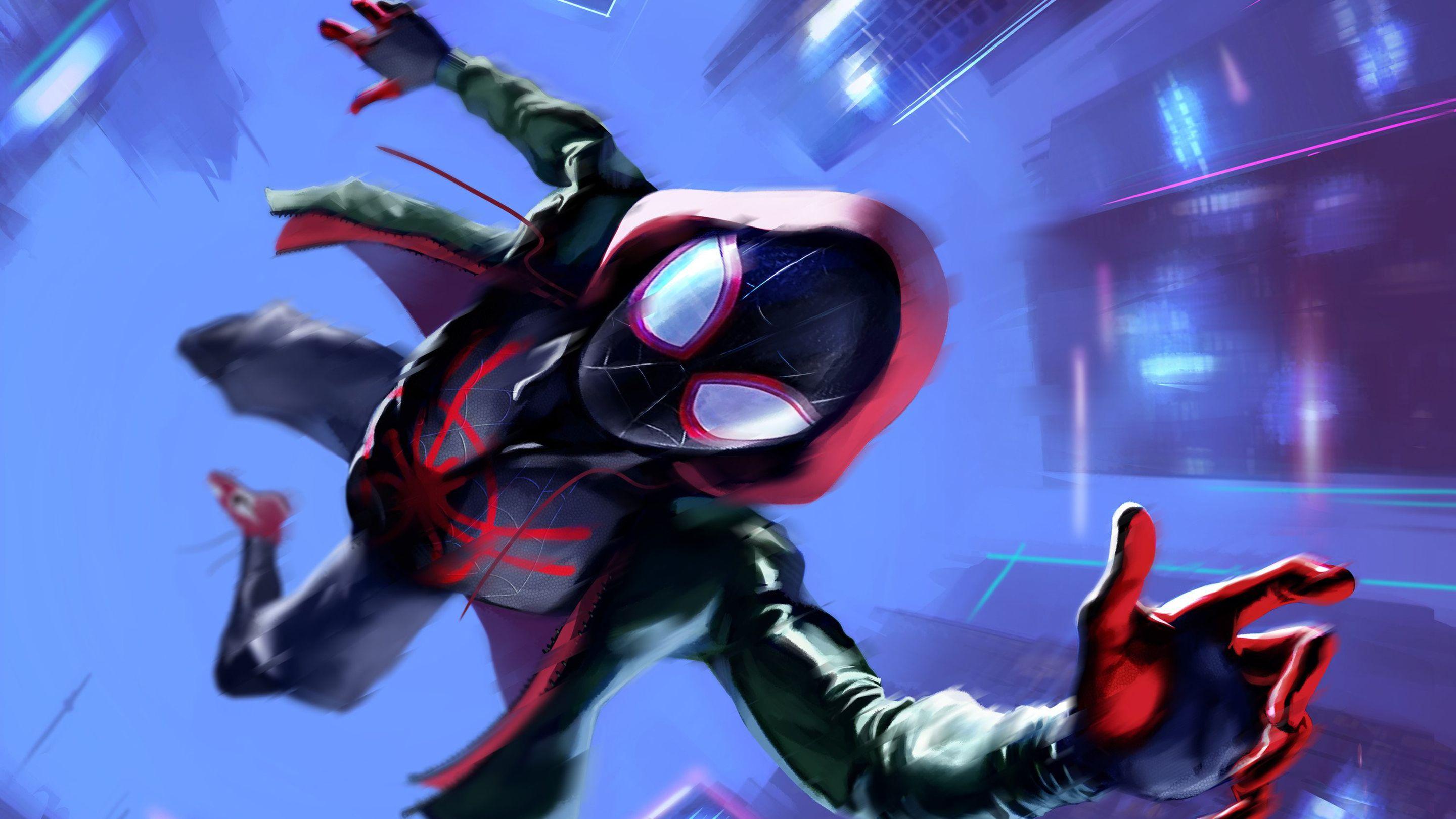 Miles Morales In Spider Man Into The Spider Verse Wallpaper. HD