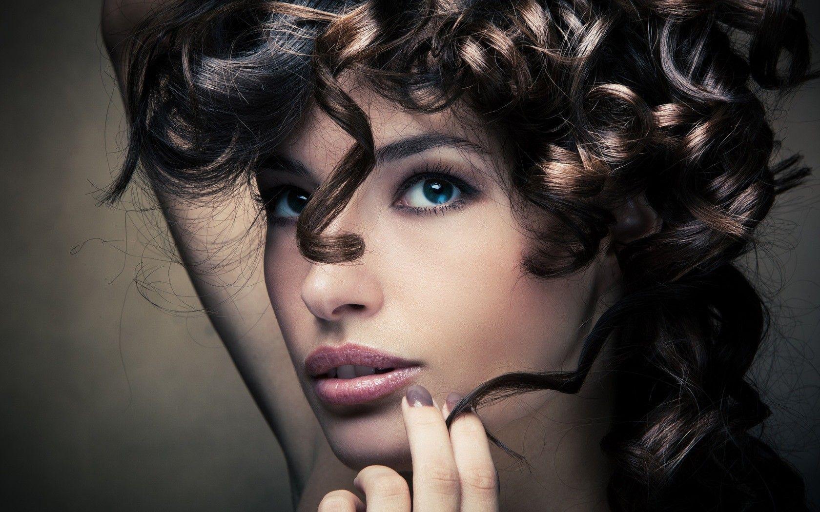 Model with curly hair wallpaper and image, picture
