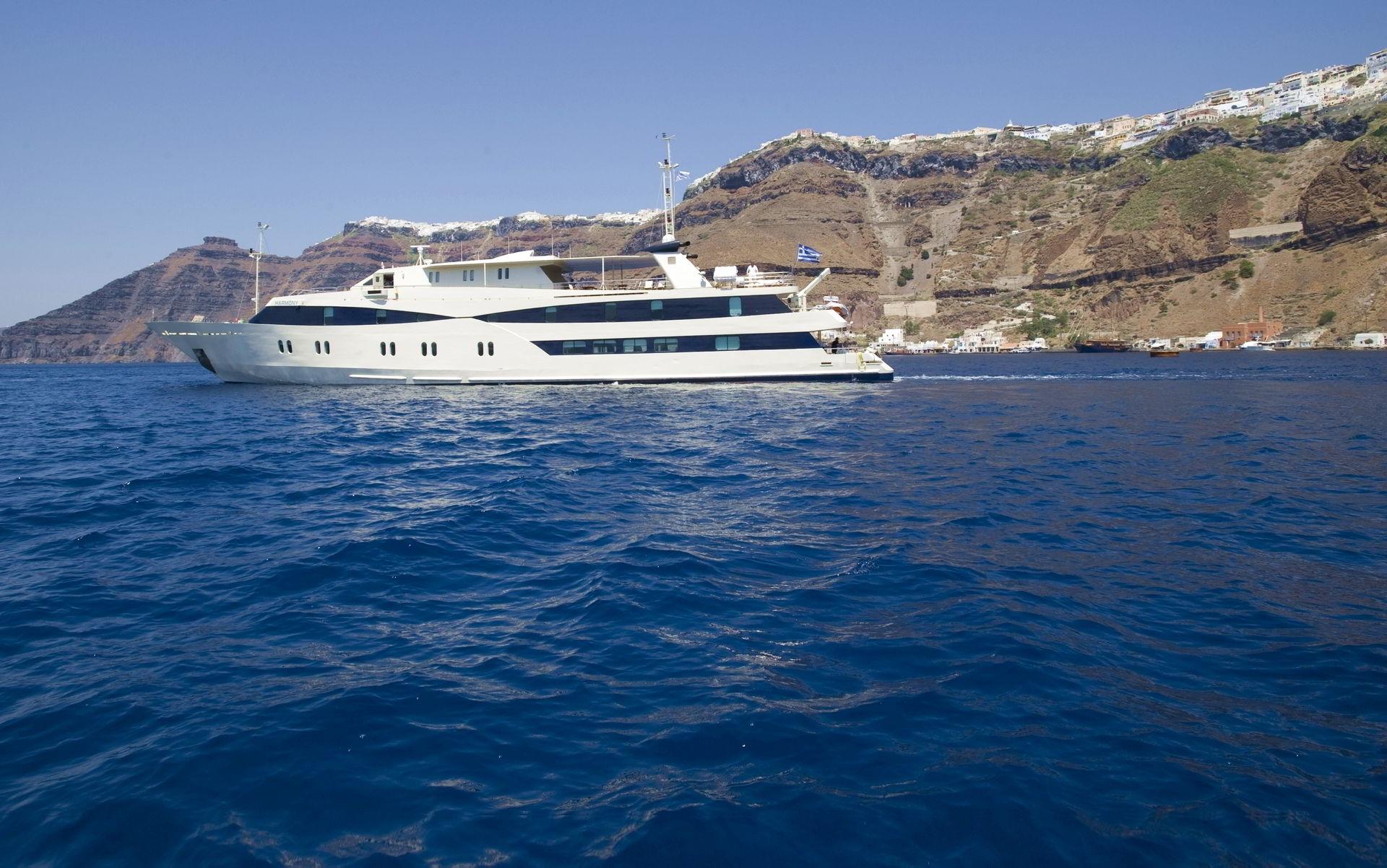 Yacht cruising in the Cyclades