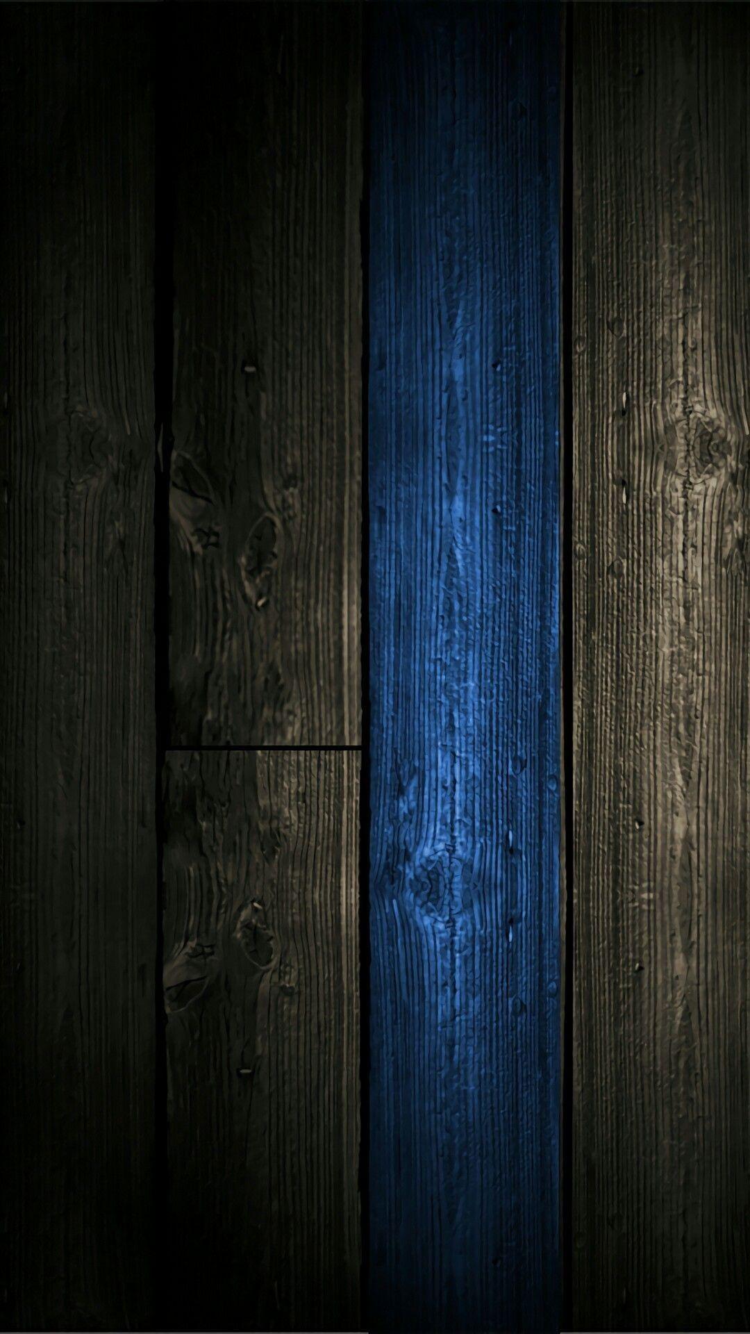Black with Blue Wood Wallpaper. *Abstract and Geometric Wallpaper