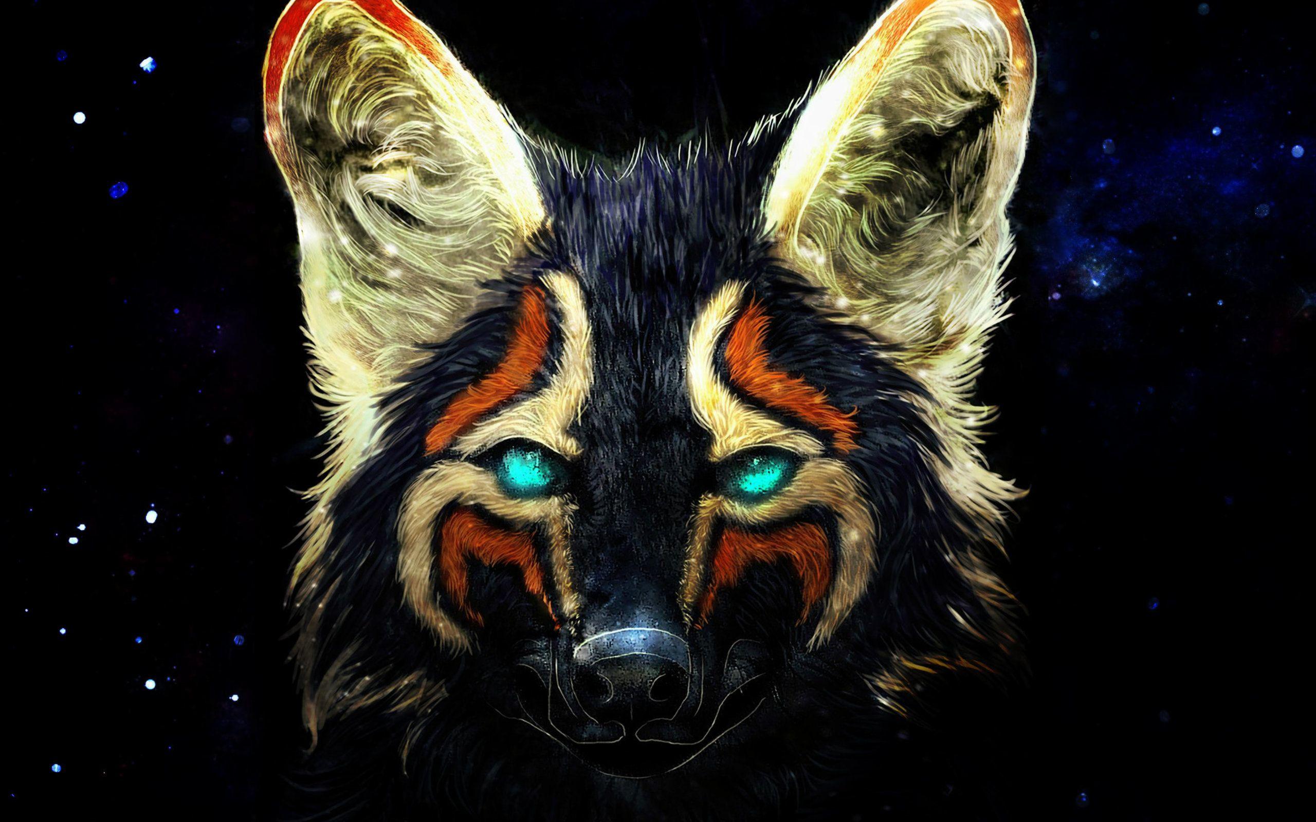 Download wallpaper Fox, art, creative, colorful fox, predators