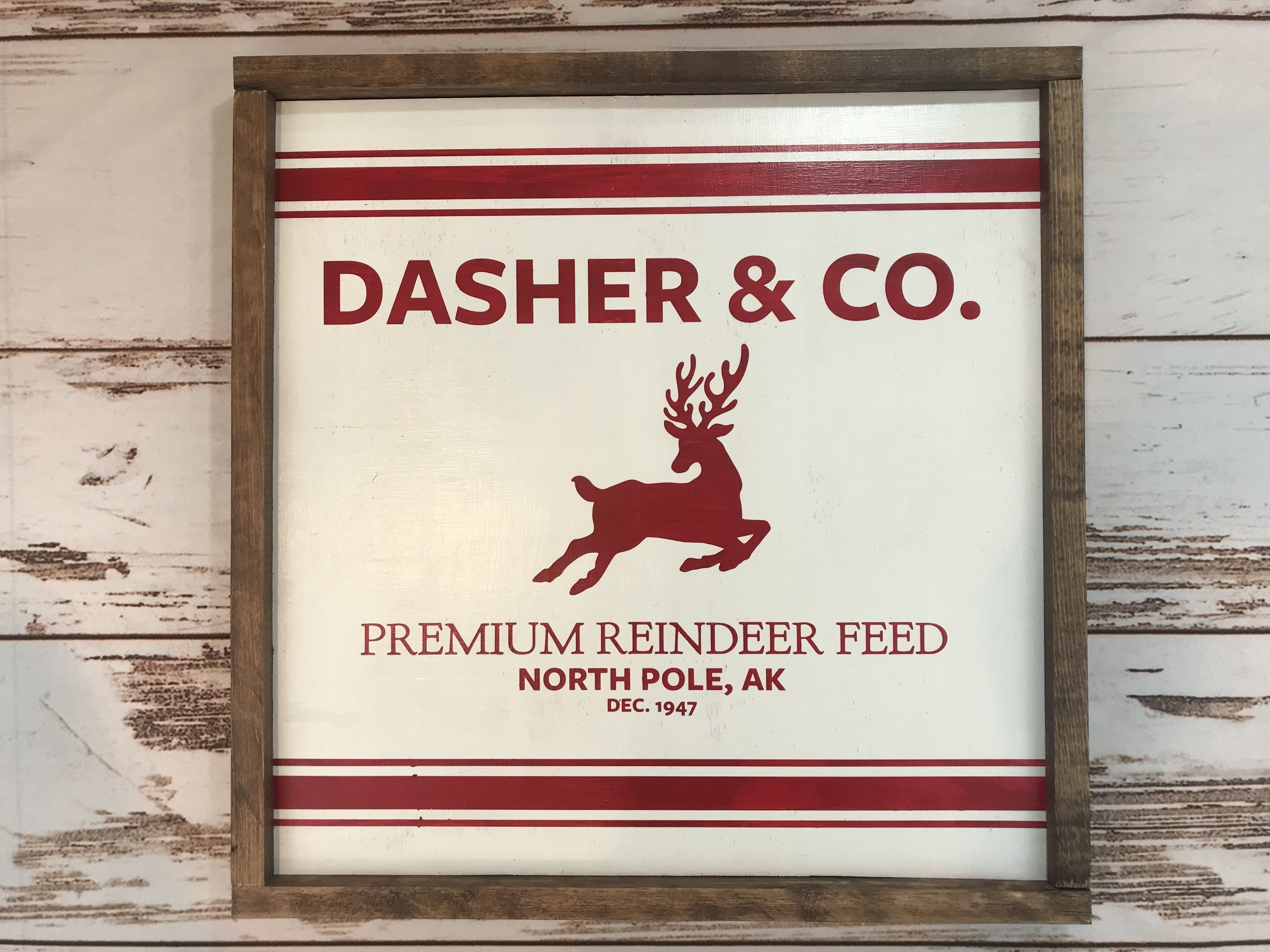 Dasher & Co Christmas Sign in Red