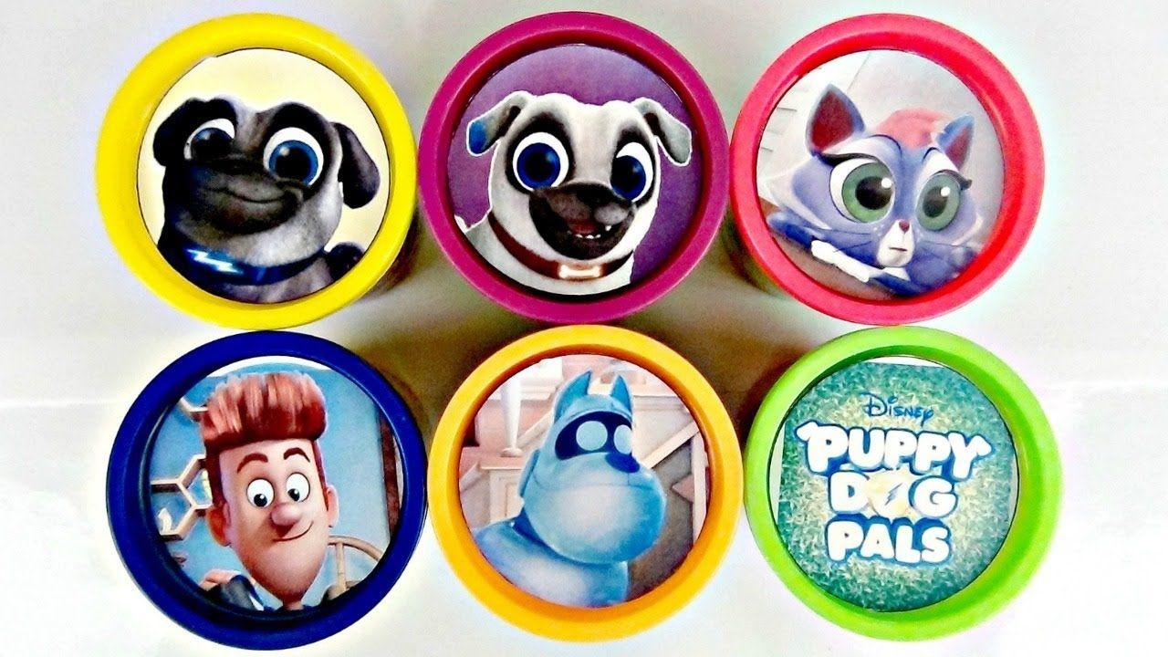 PUPPY DOG PALS Play Doh Lids Toy Surprise With Rolly, Bingo, Hissy