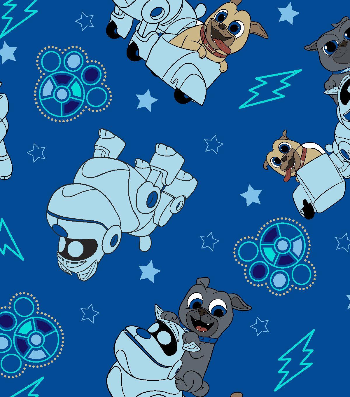 Disney Junior Puppy Dog Pals Fleece Fabric 59''-Adventure