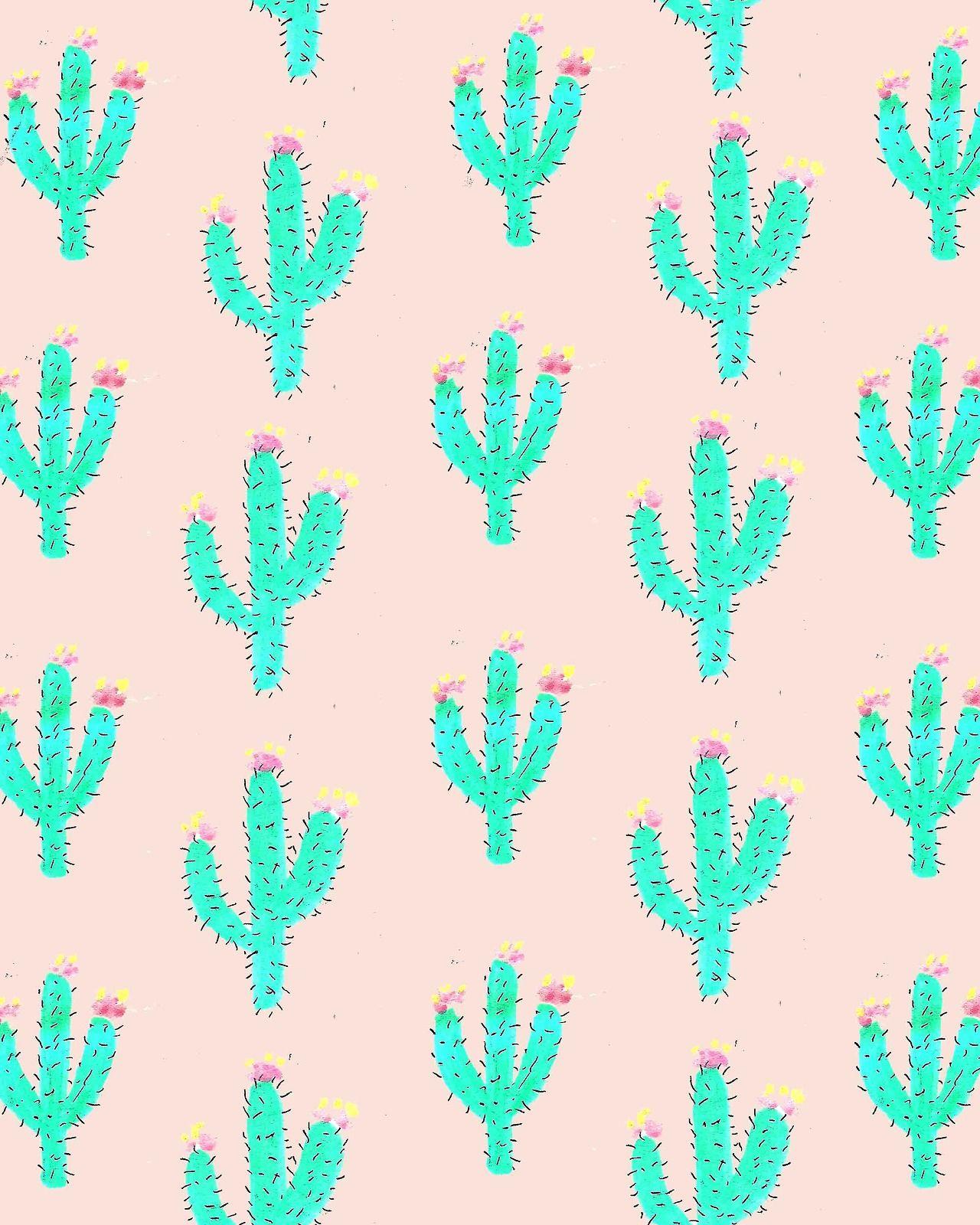 Drawn cactus tumblr wallpaper and in color drawn cactus