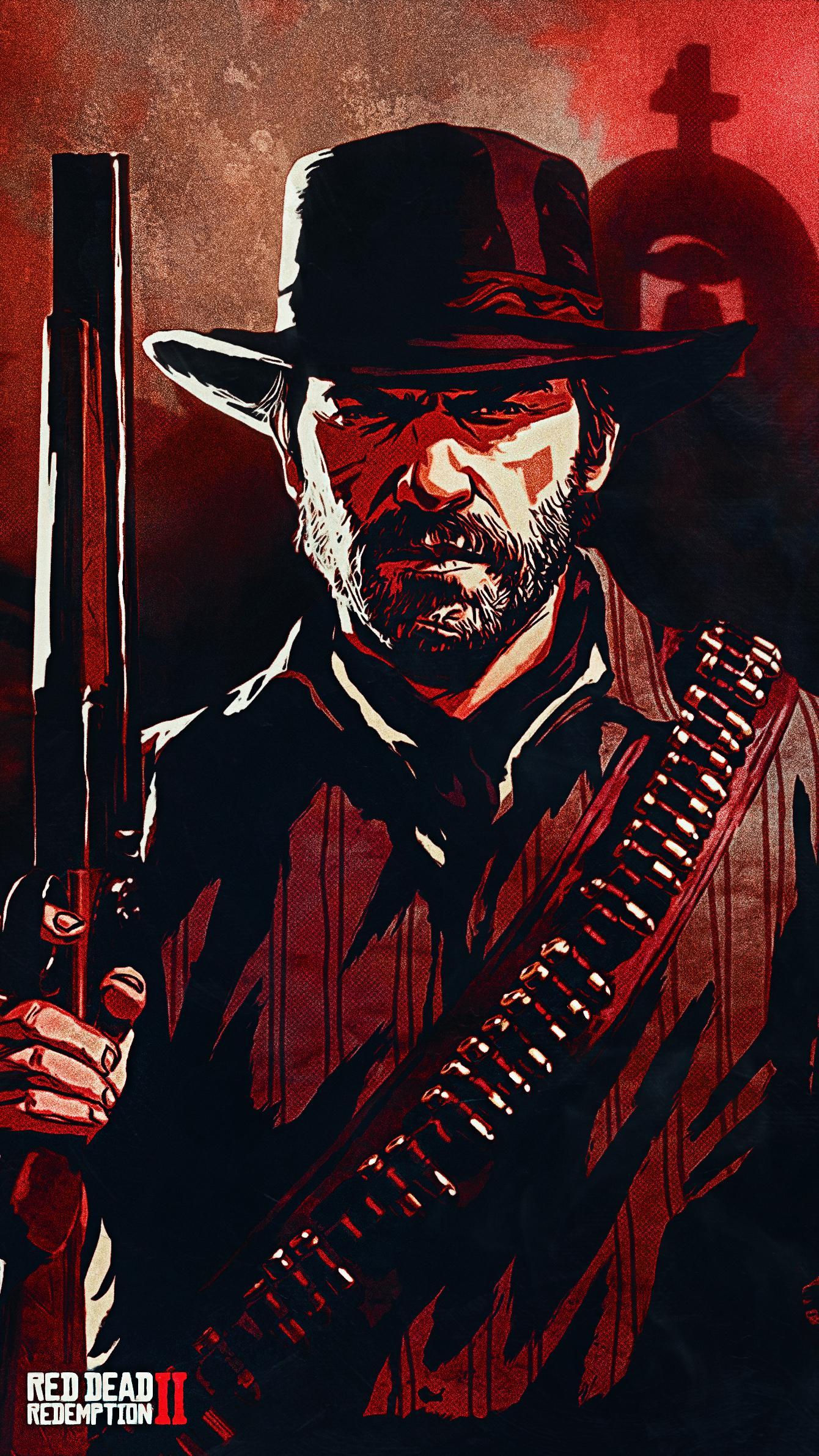 Arthur Morgan phone wallpaper I made